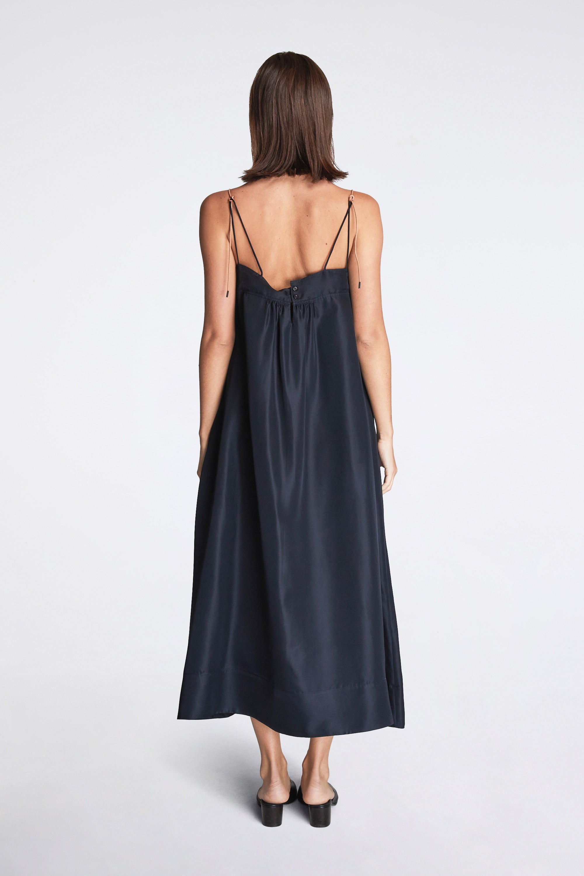 Nam Ou River Dress Silk Twill Navy