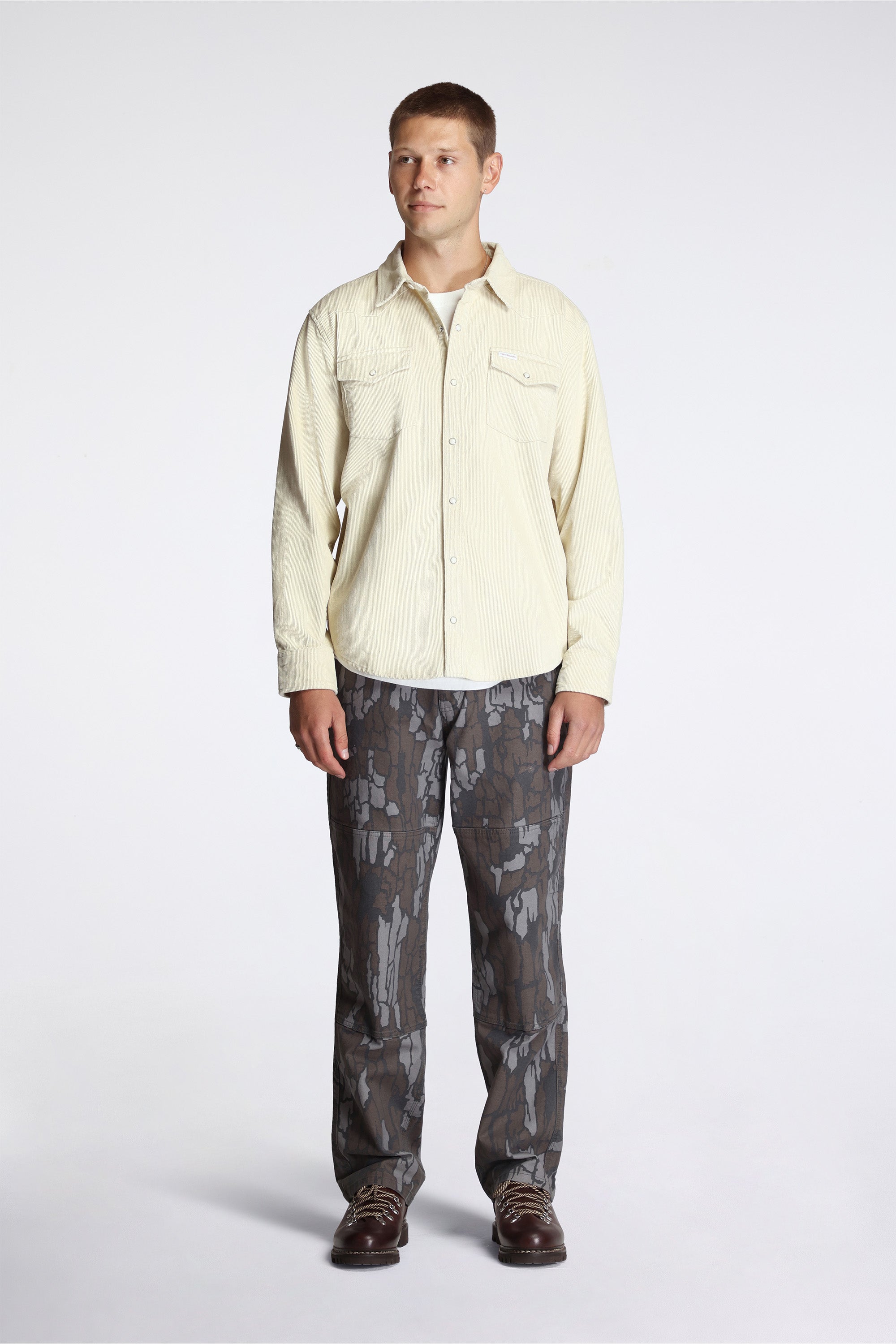 Mountain Shirt Corduroy Mens Bone White