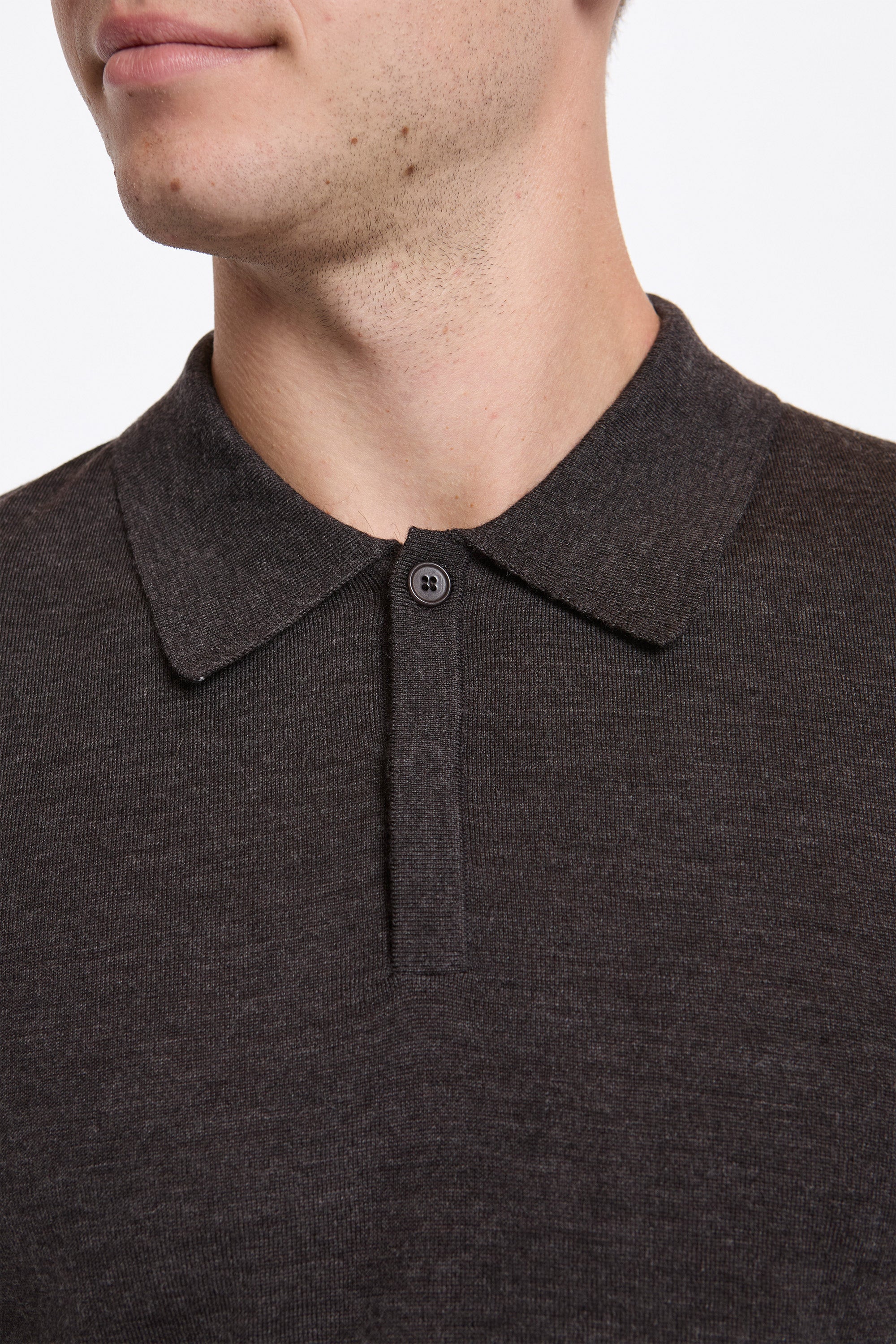 Wool Collar Knit Charcoal