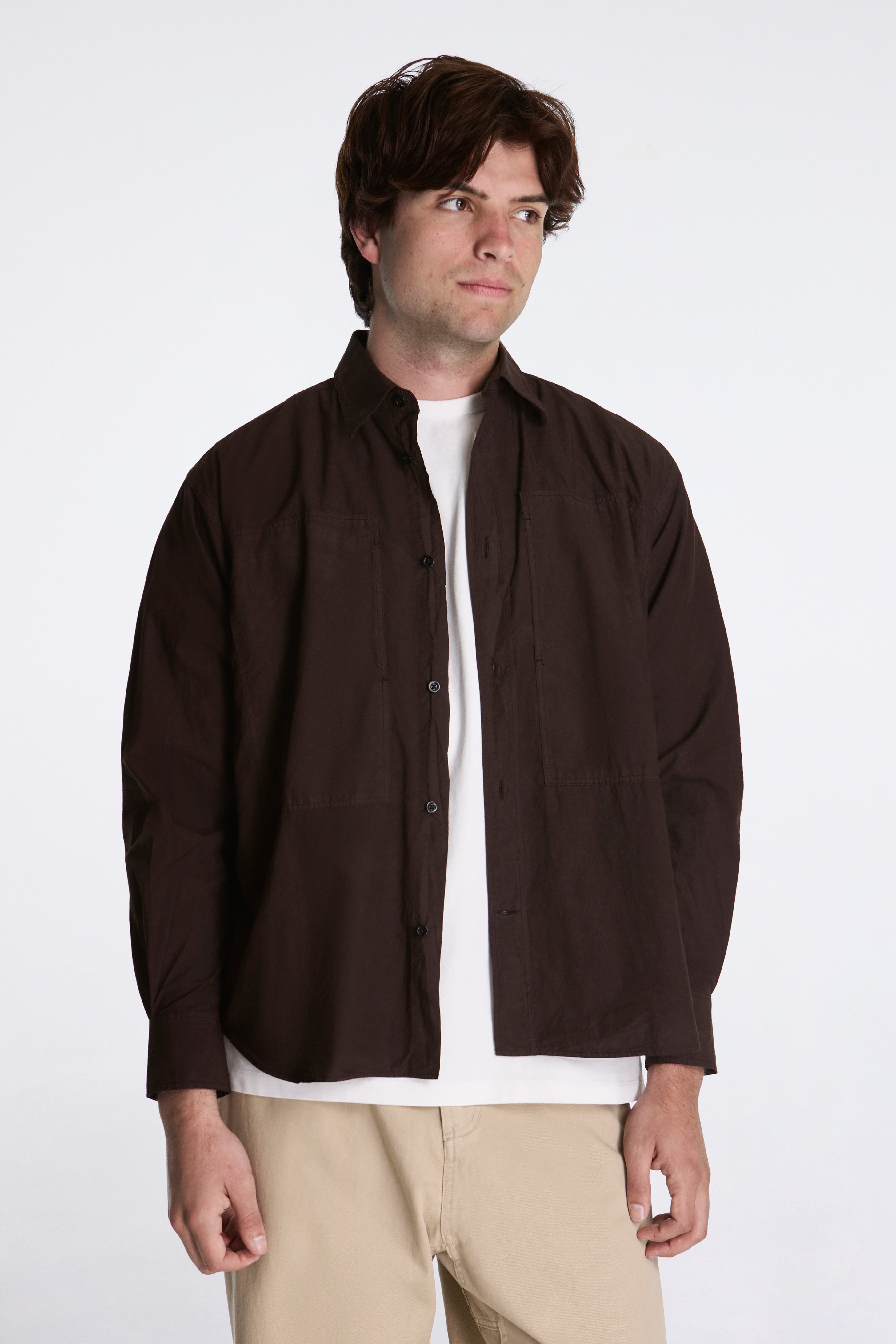 Ole Fatigue Cotton Tencel Shirt Espresso