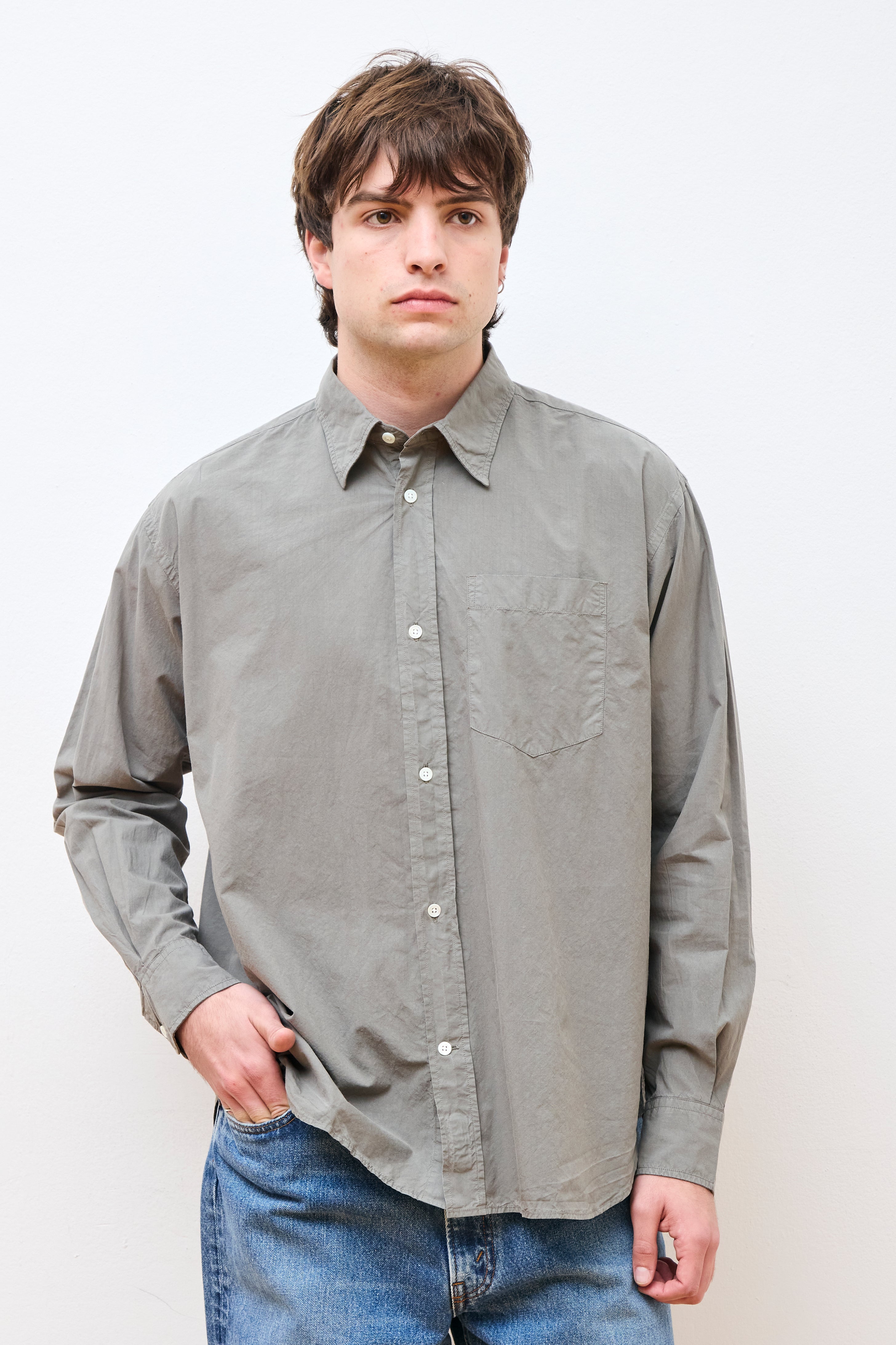 Ole Cotton Tencel Shirt Mid Khaki