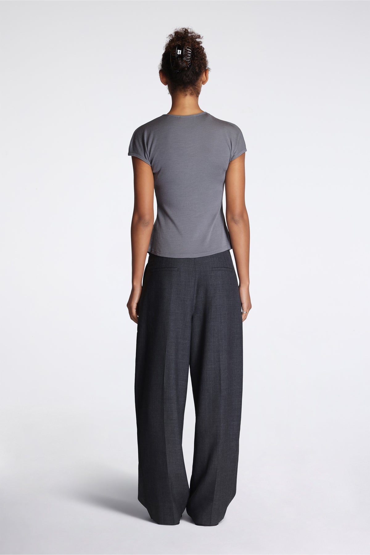 Drop Shoulder Tank Lead Grey Rib