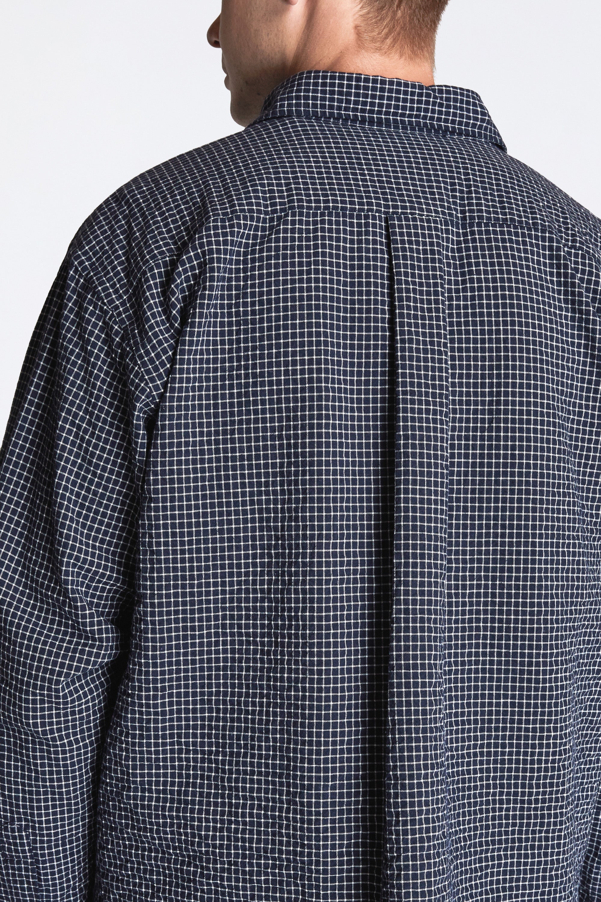 Espevik Check Oversized Shirt Dark Navy