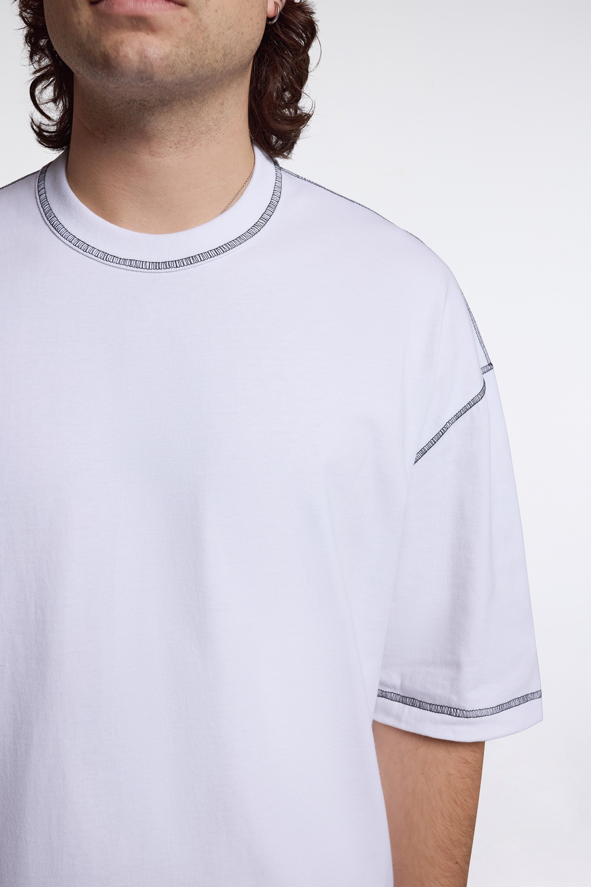 Contrast Stitch T-Shirt White