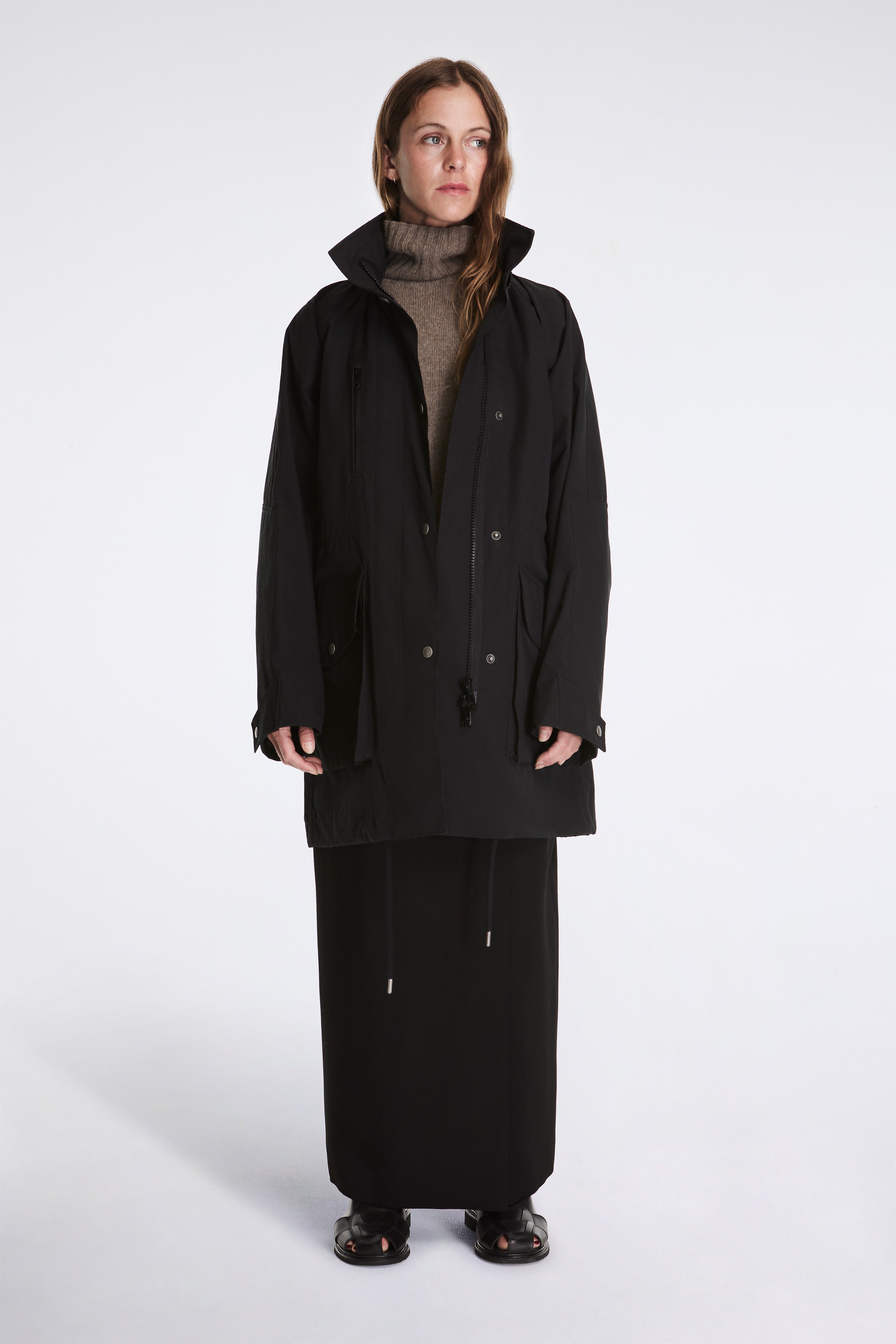 MHL Stand Collar Parka Black