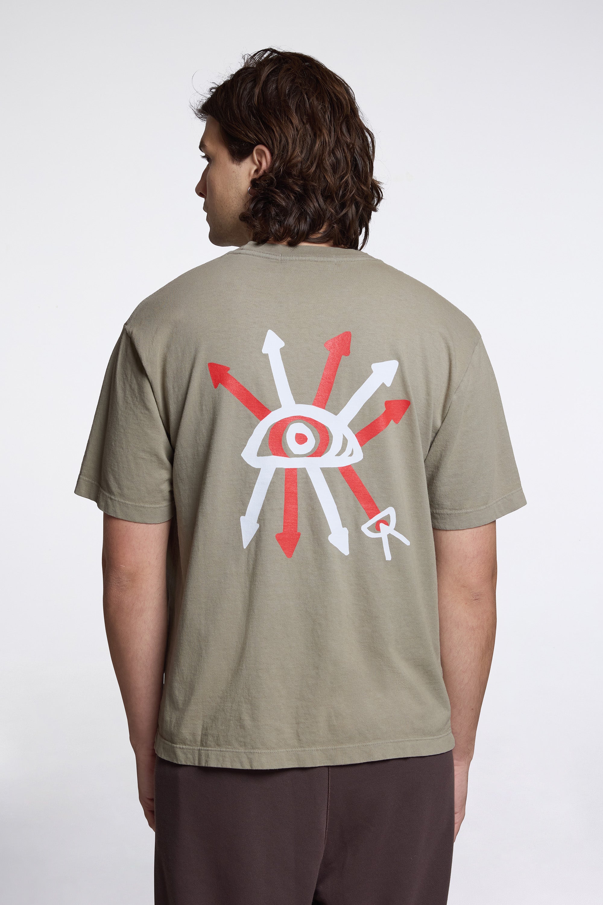 California Cotton Tee Arrow Eye Warm Grey