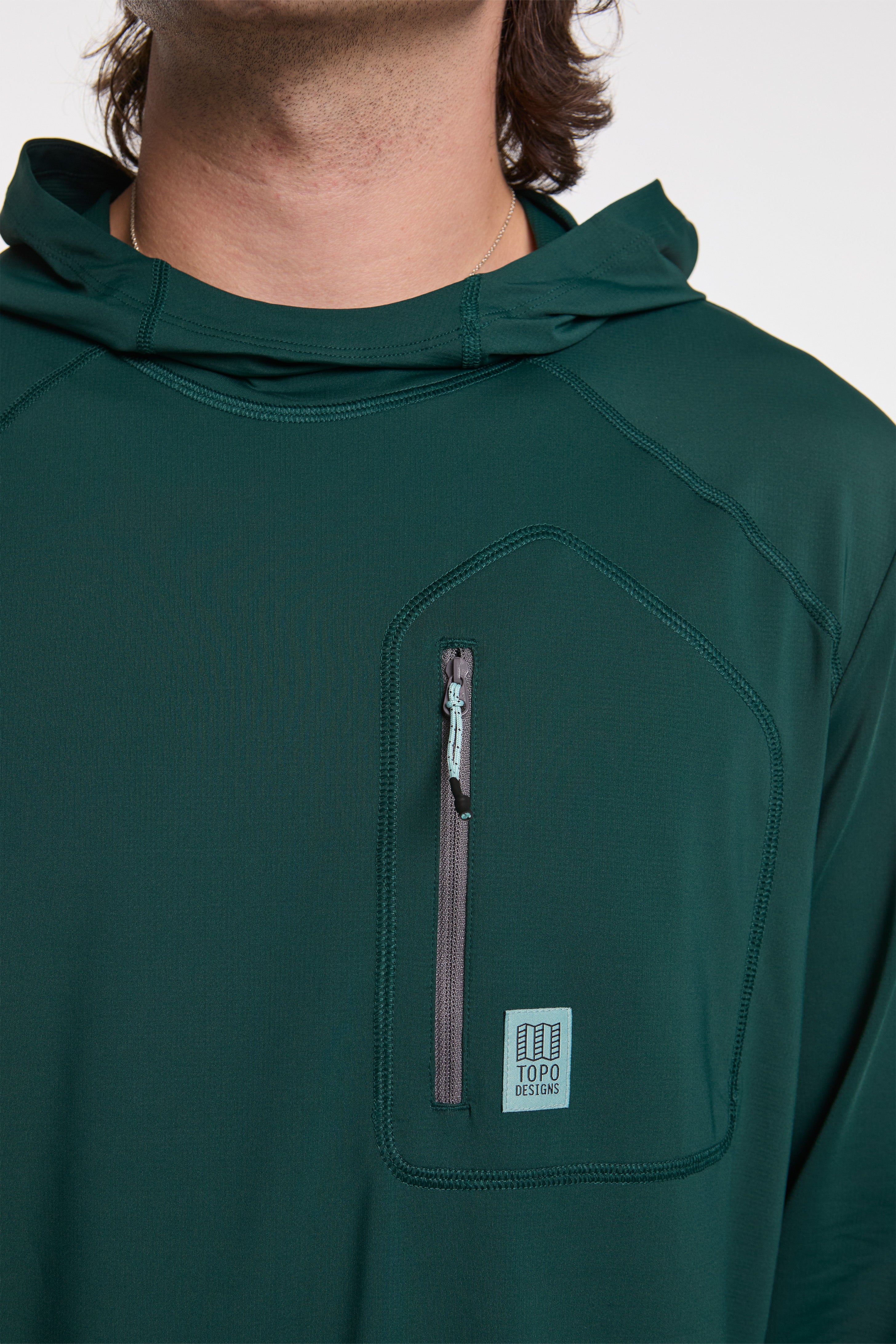 Sun Hoodie Mens Dark Pine