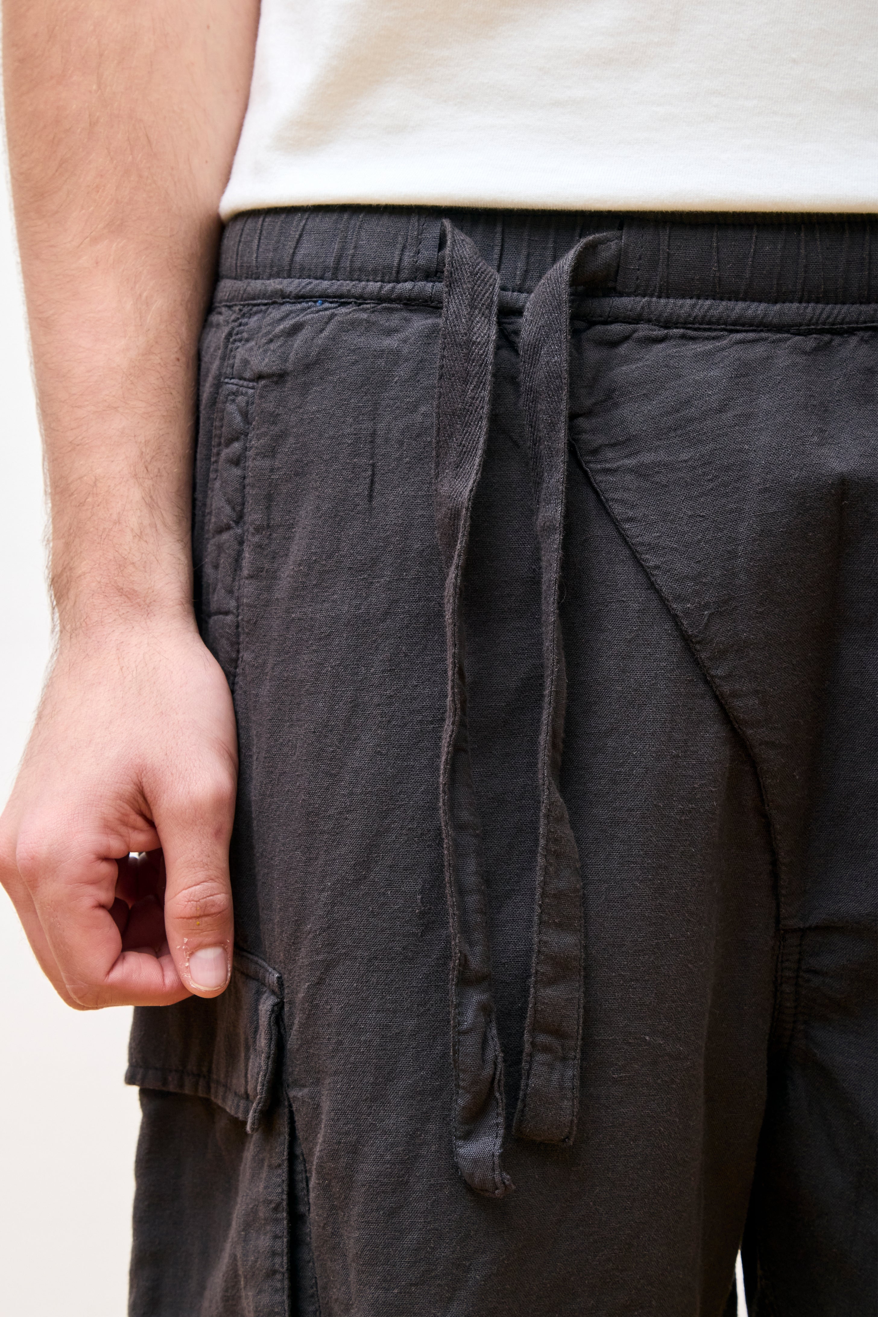 Hemp Cargo Asym Track Shorts Black