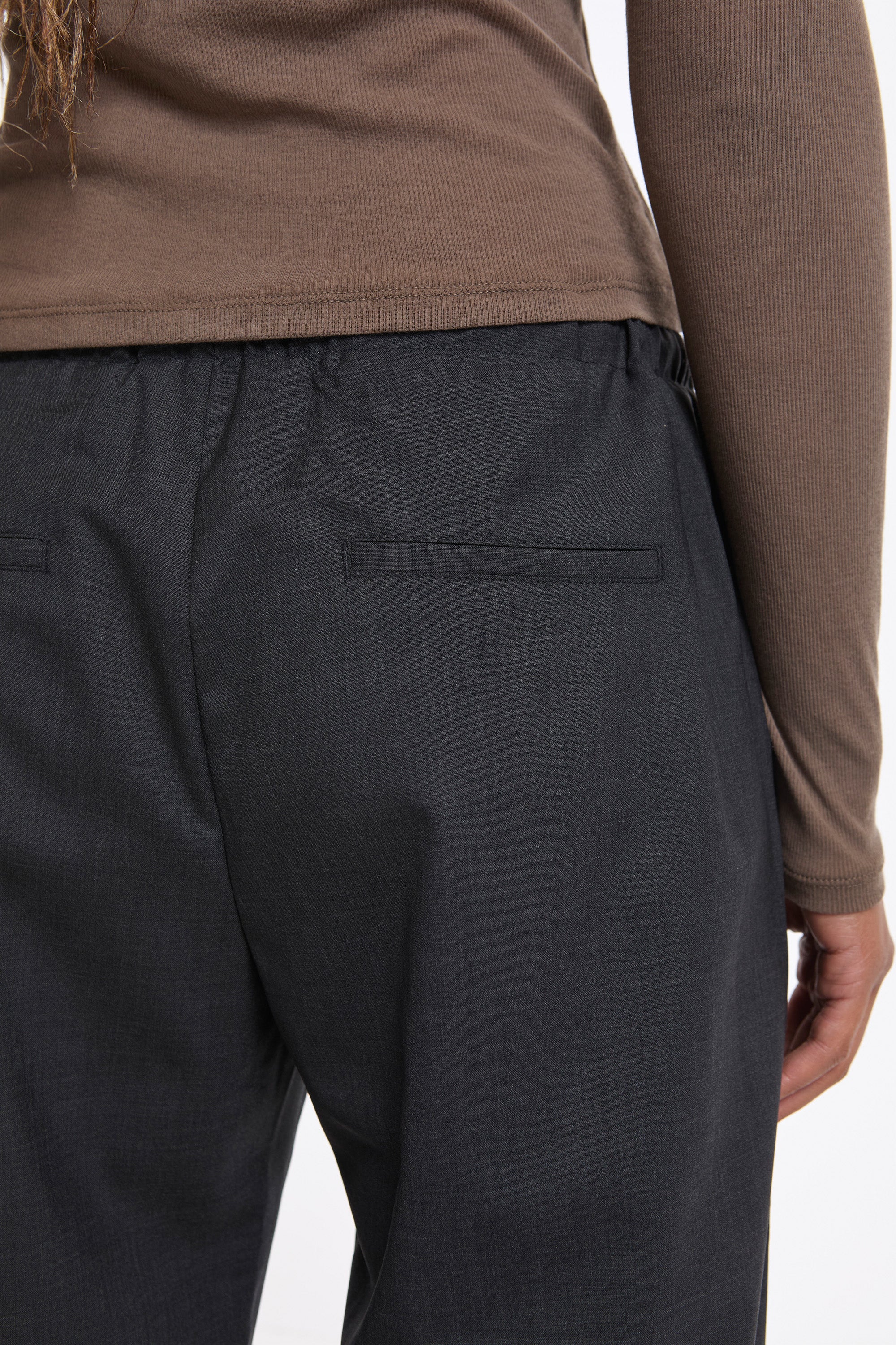 Wool Banding Pants Charcoal