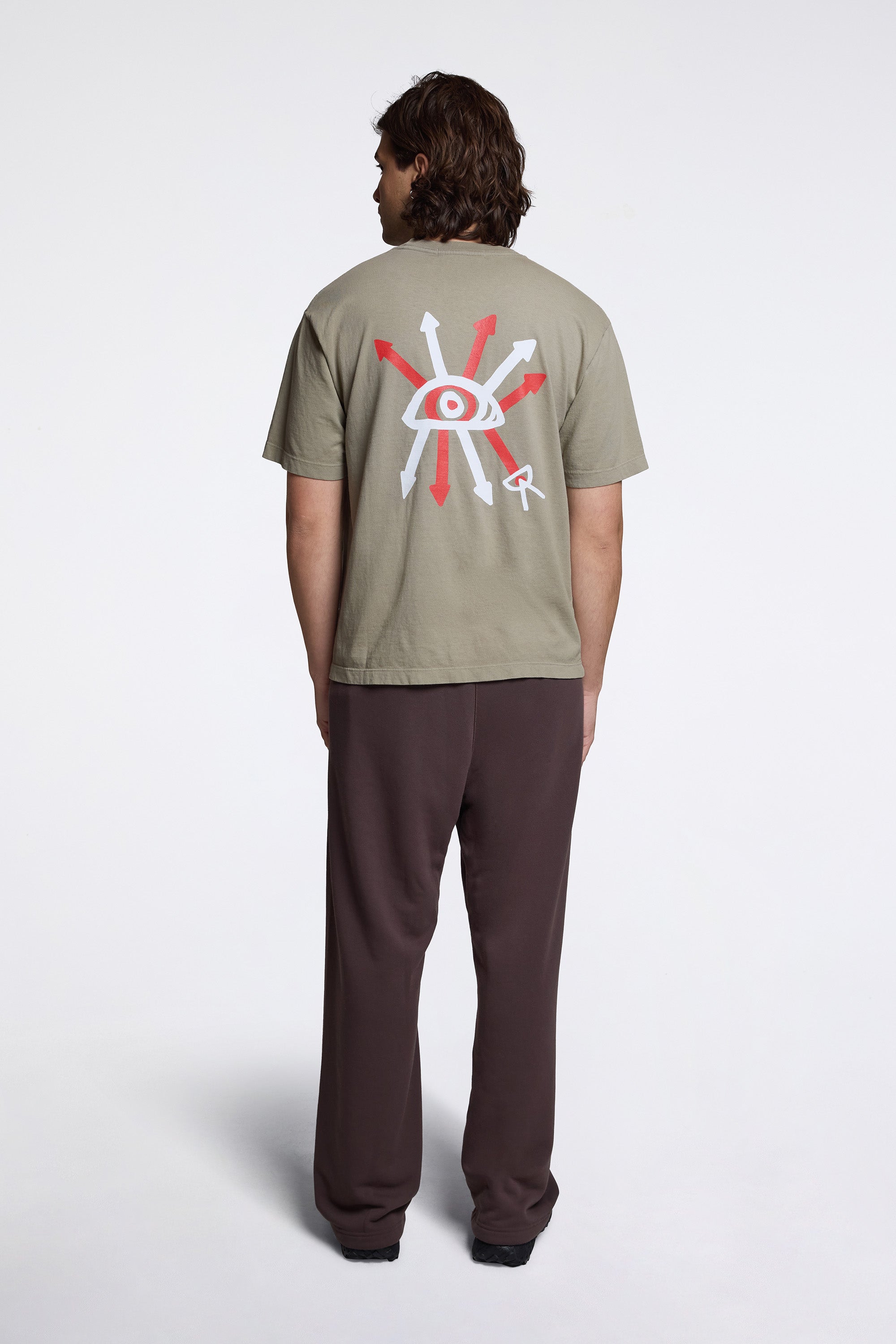 California Cotton Tee Arrow Eye Warm Grey