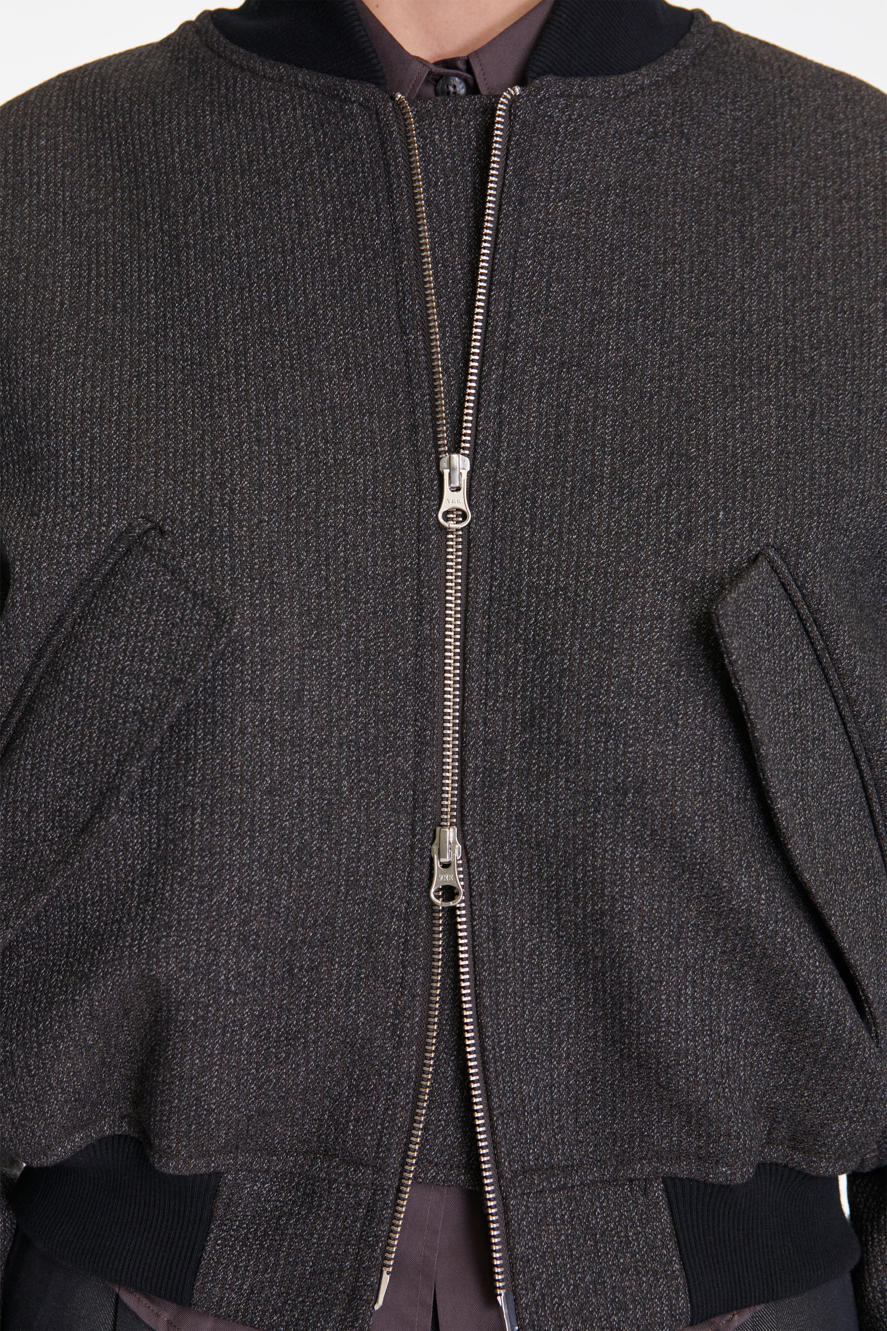 Blouson Jacket Brown Melange Stripe