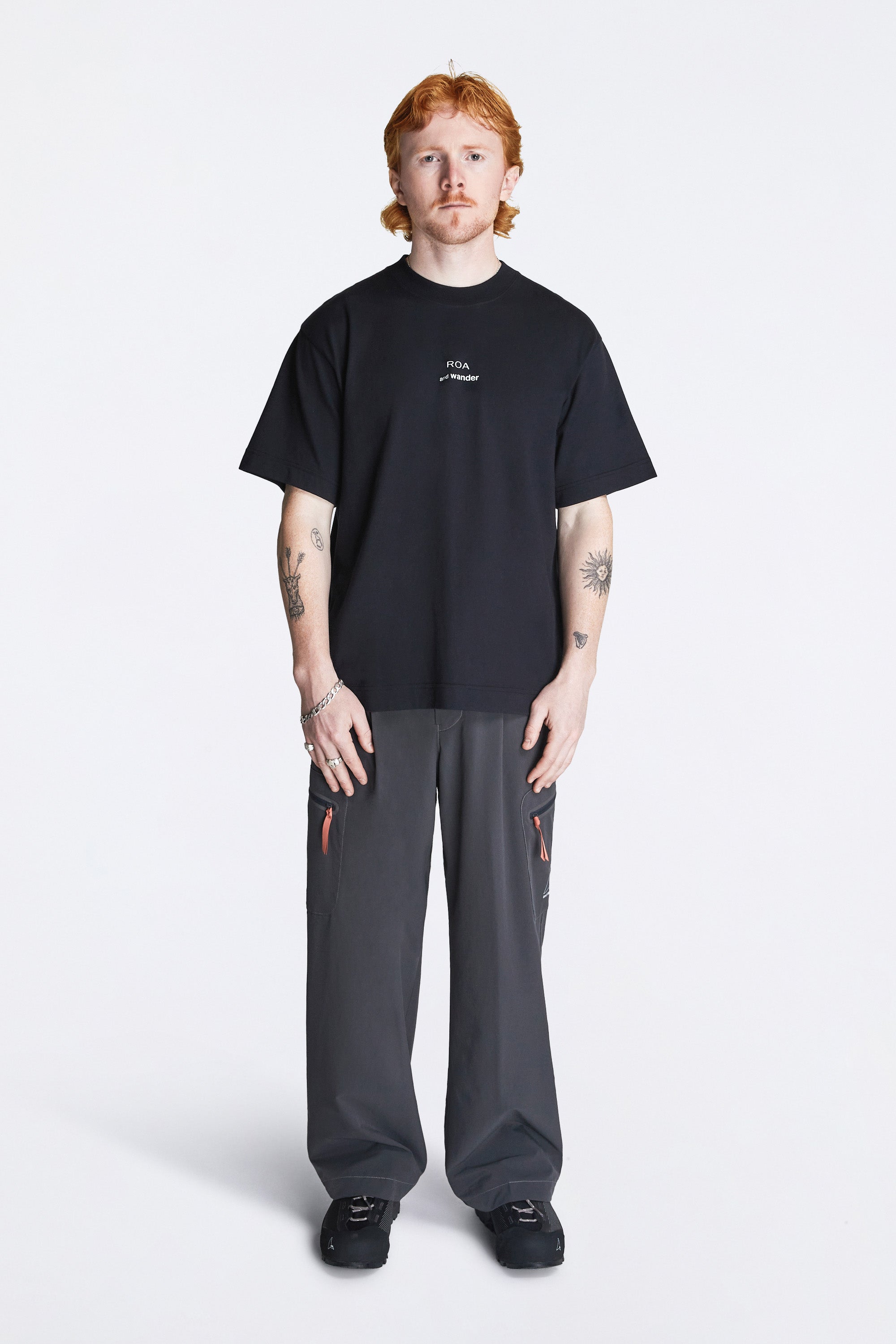 Roa × And Wander Printed T-Shirt Black