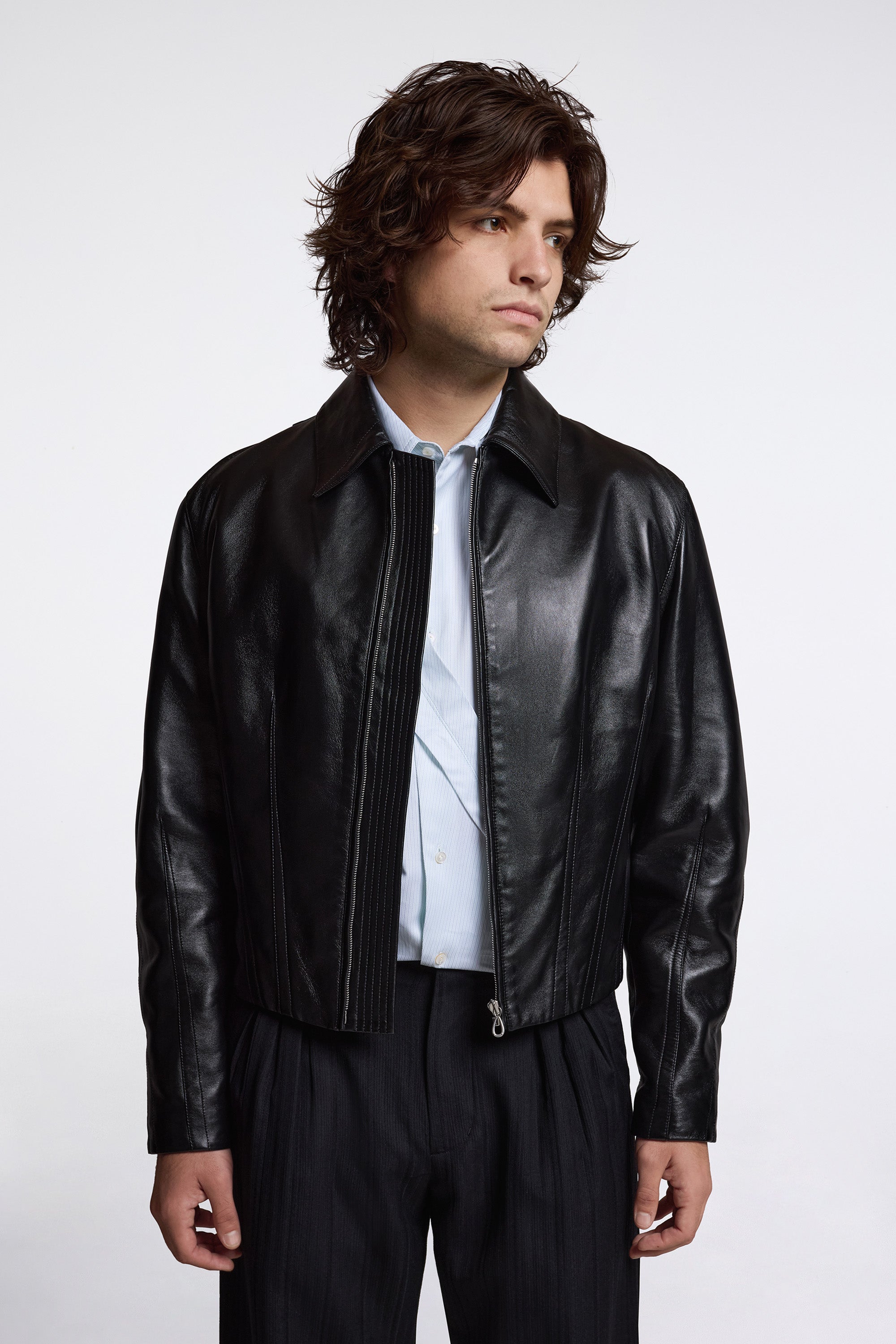 Lur Leather Jacket Smokey Black