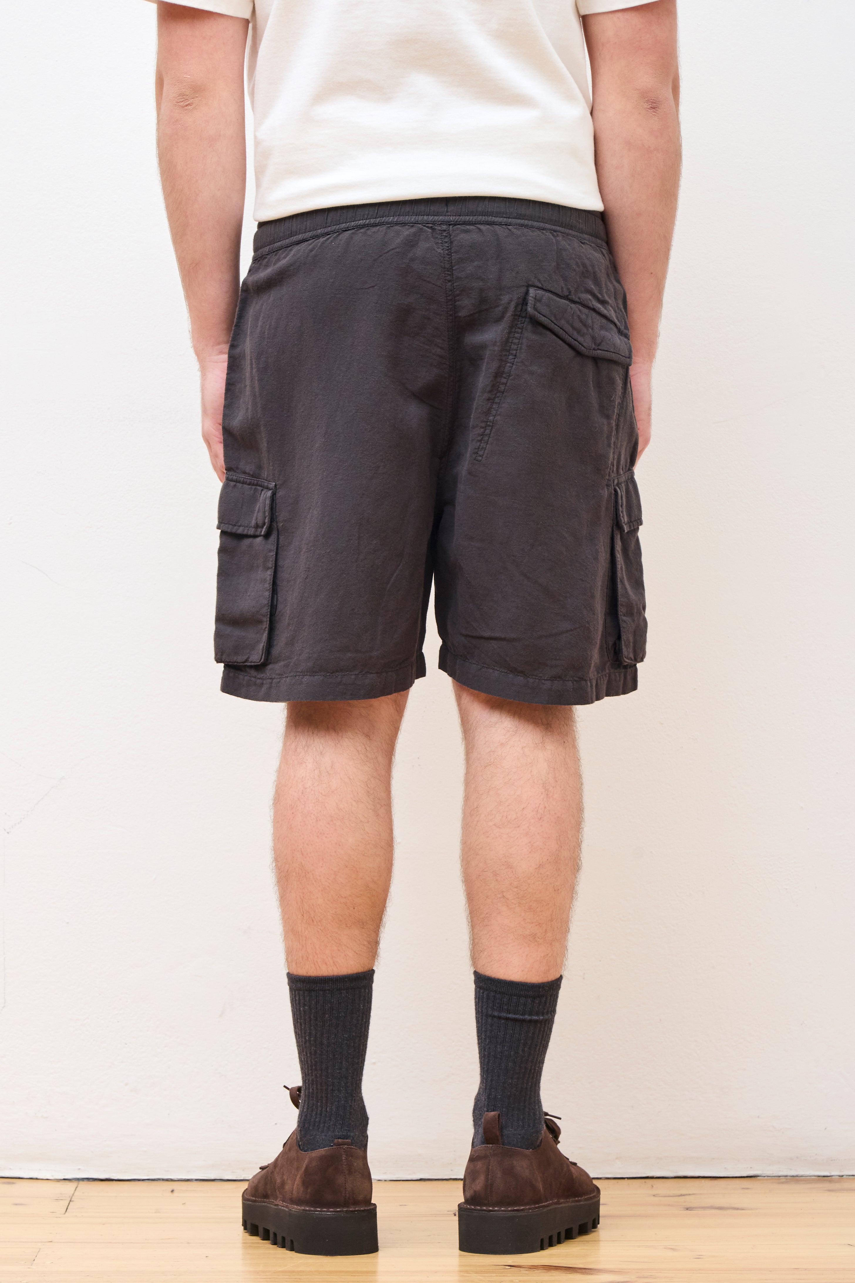 Hemp Cargo Asym Track Shorts Black
