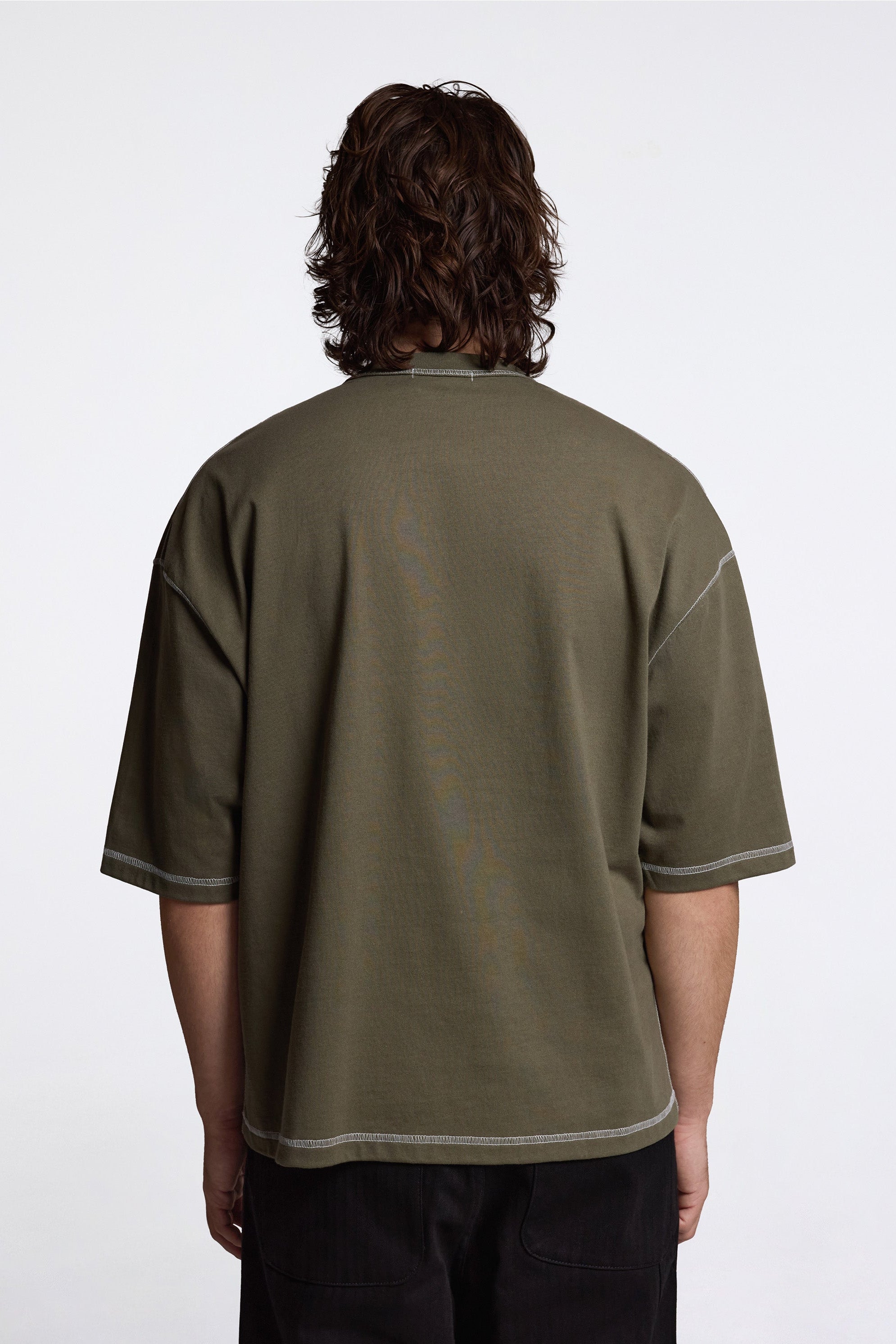 Contrast Stitch T-Shirt Khaki