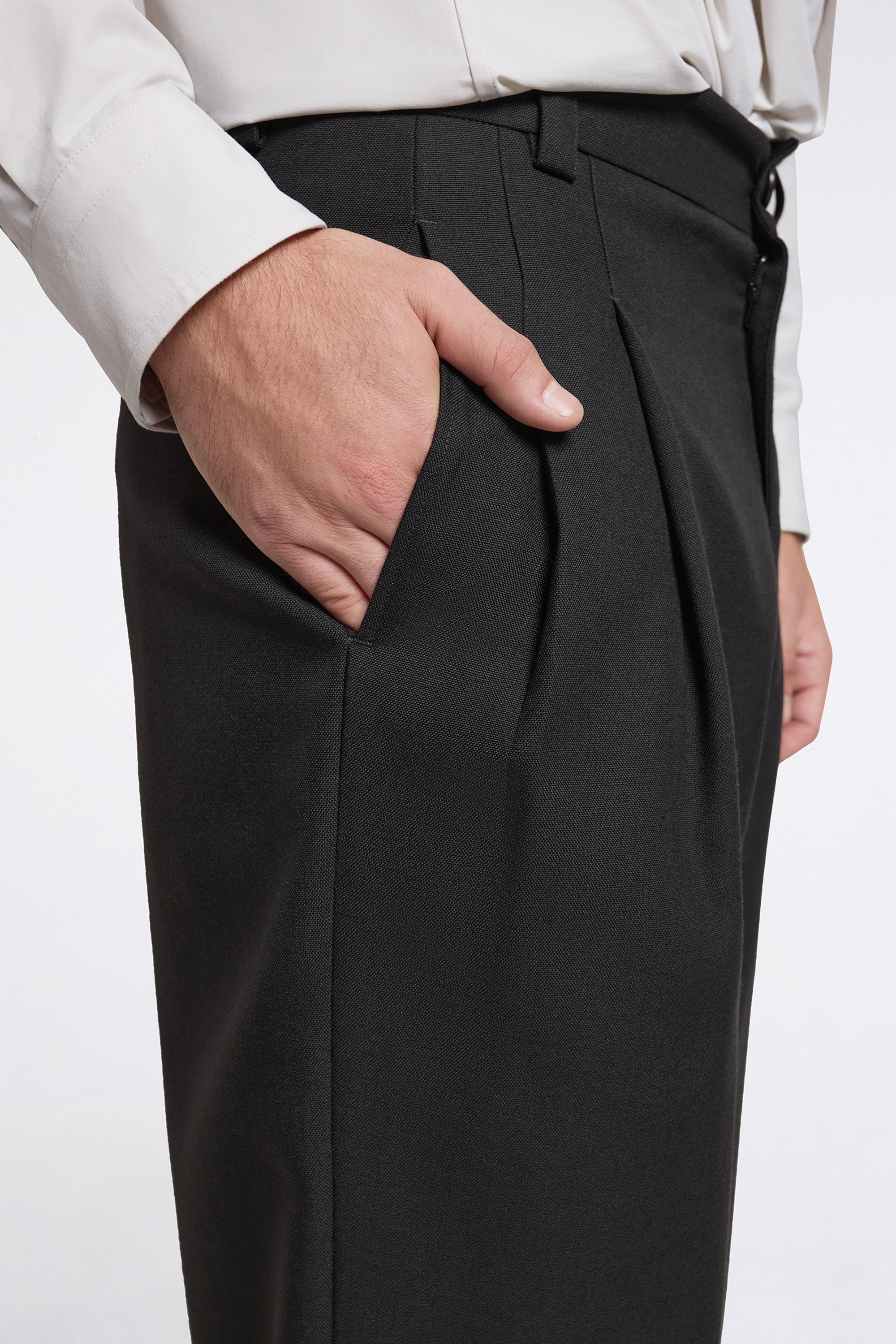 Stitch Pleat Trousers Pewter