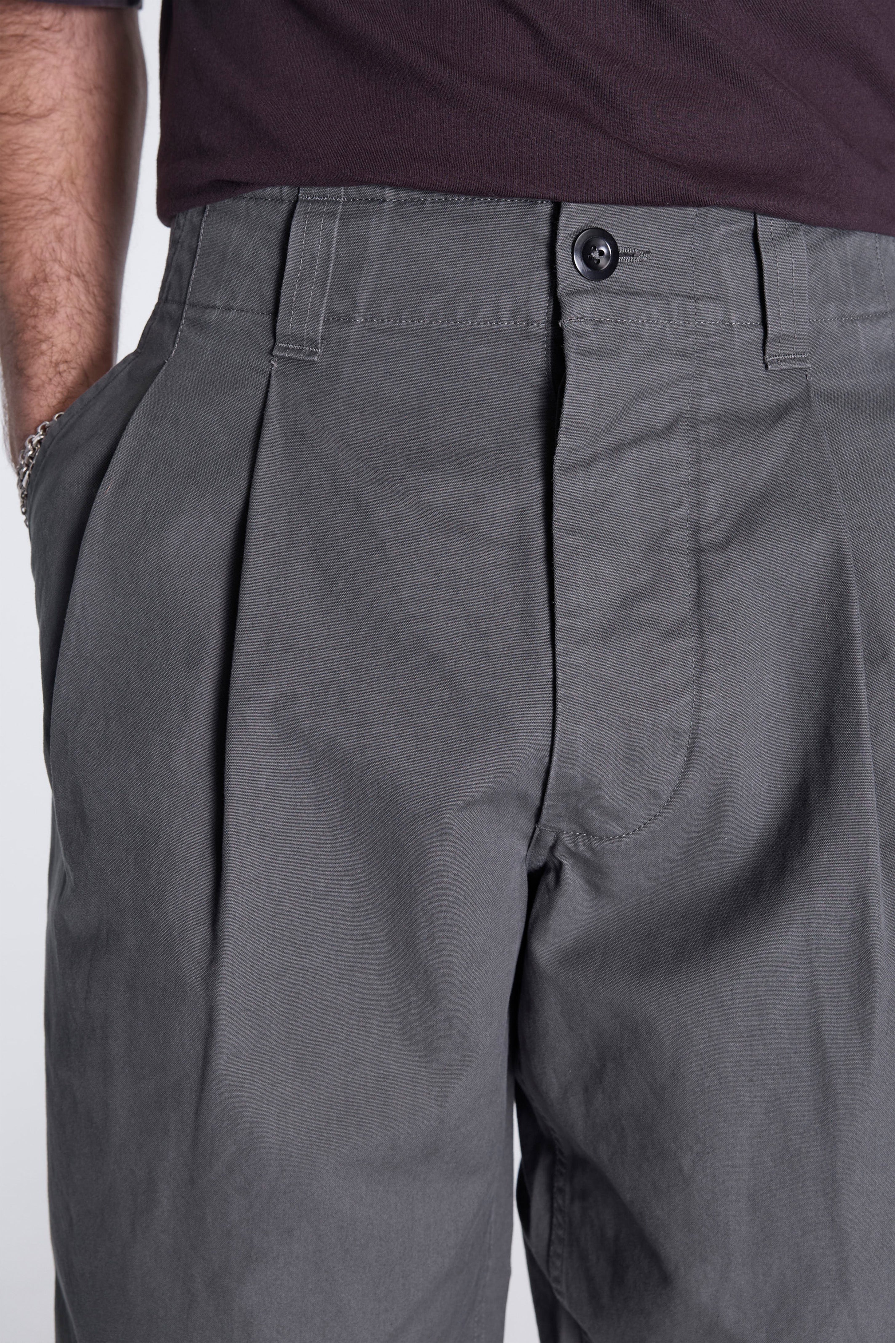 MHL Stitch Pleat Trousers Charcoal