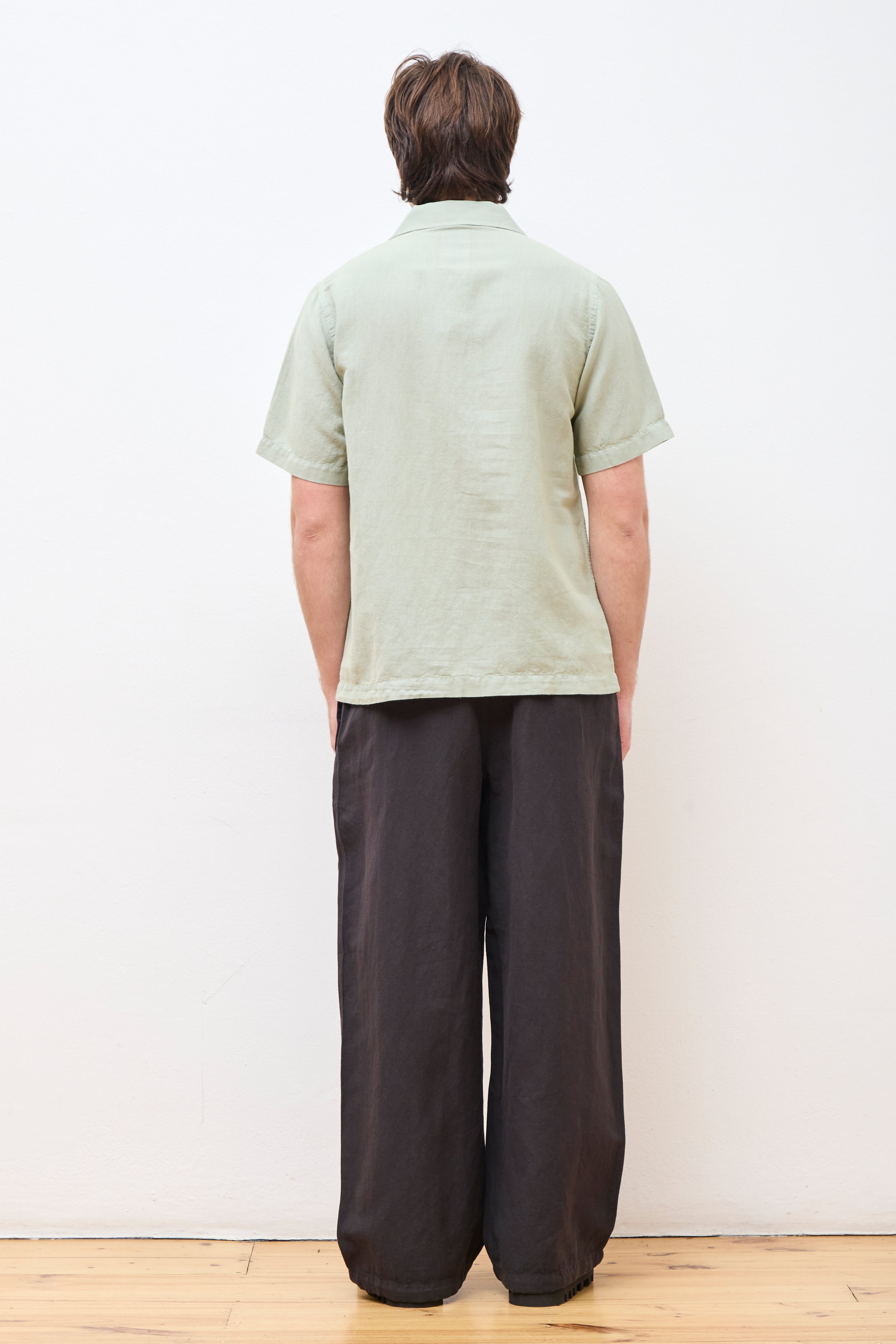 Hemp Pleated Track Pant Black
