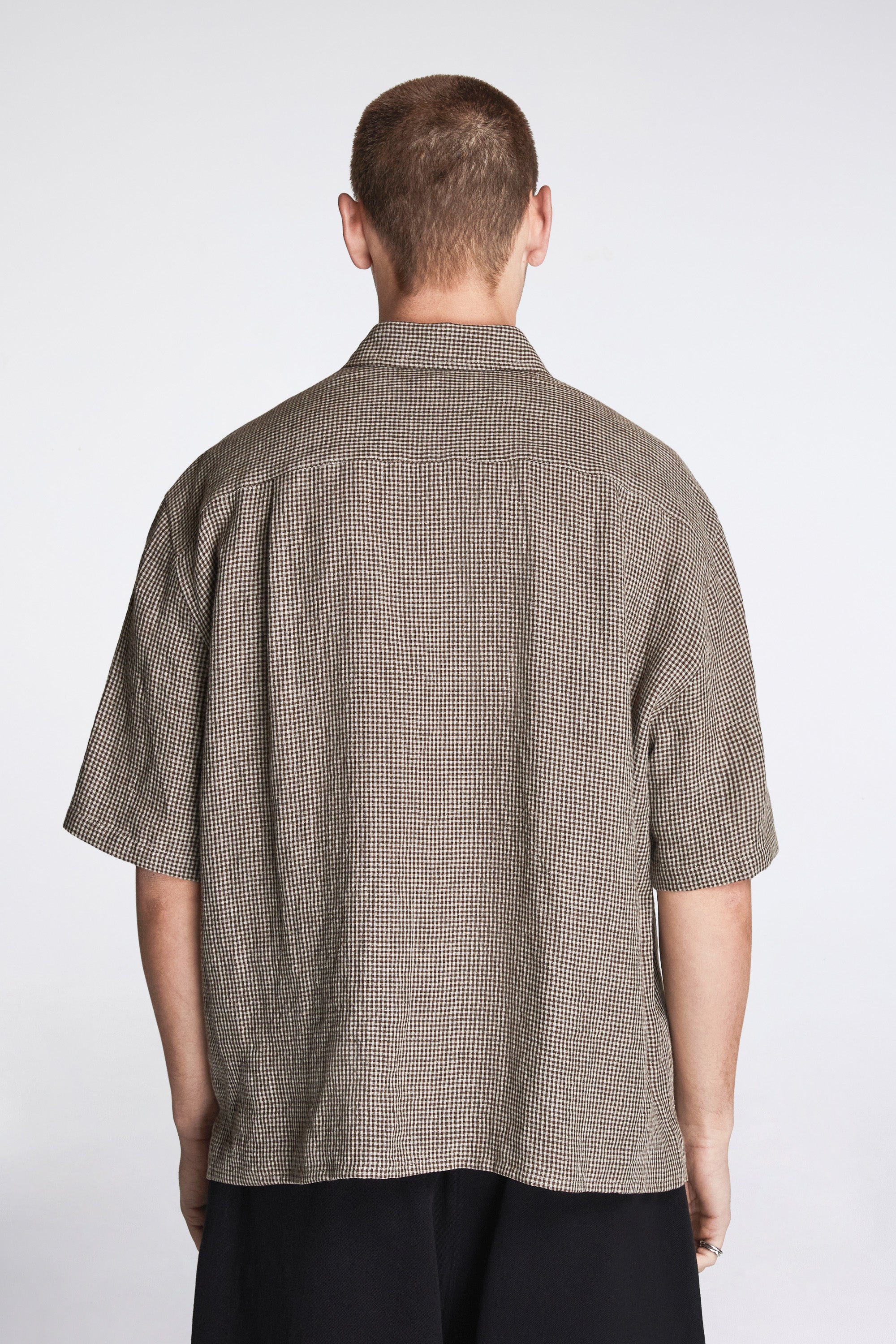 Relaxed Farmer Shirt Short Sleeve Straw Check