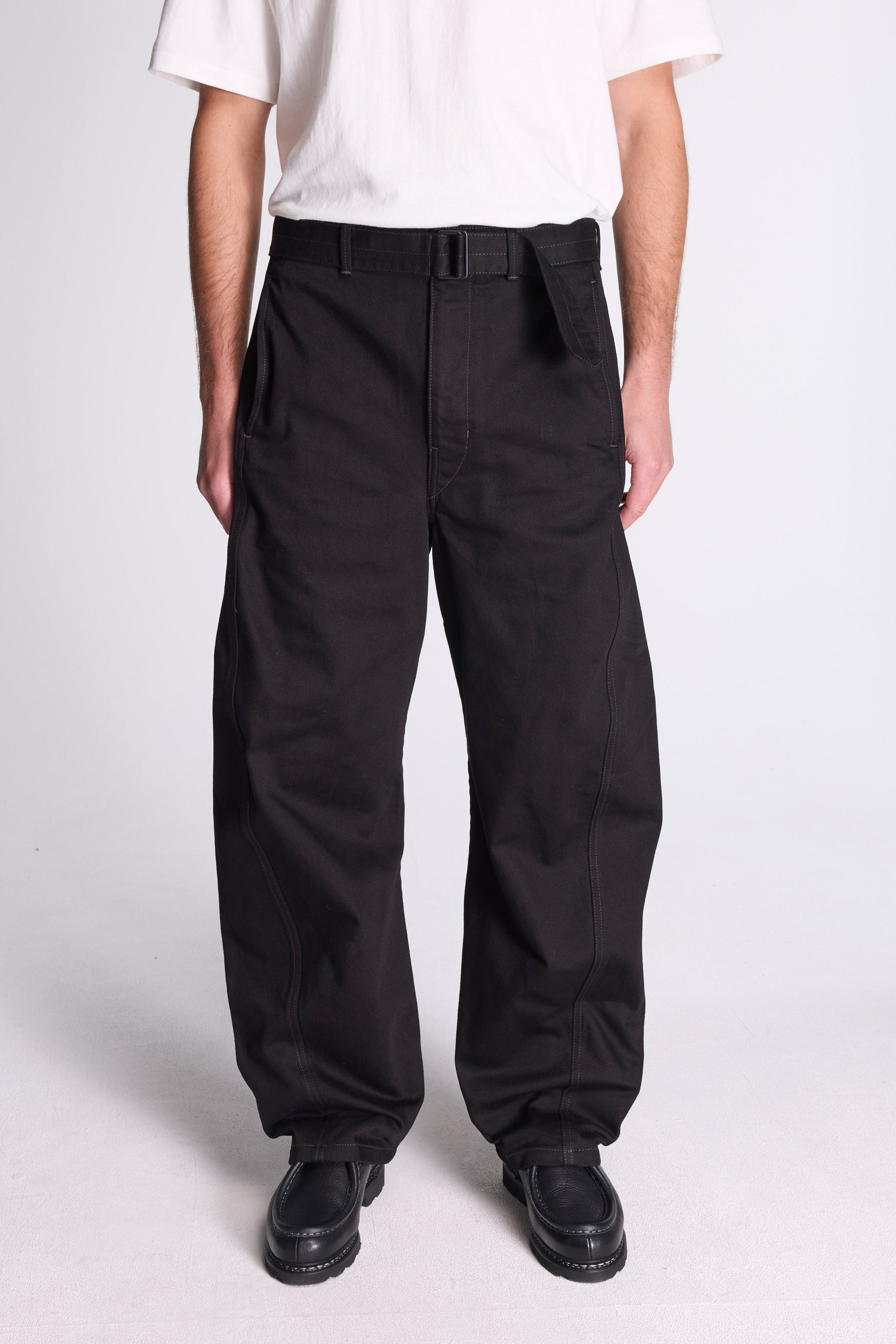 Twisted Belted Pants Black