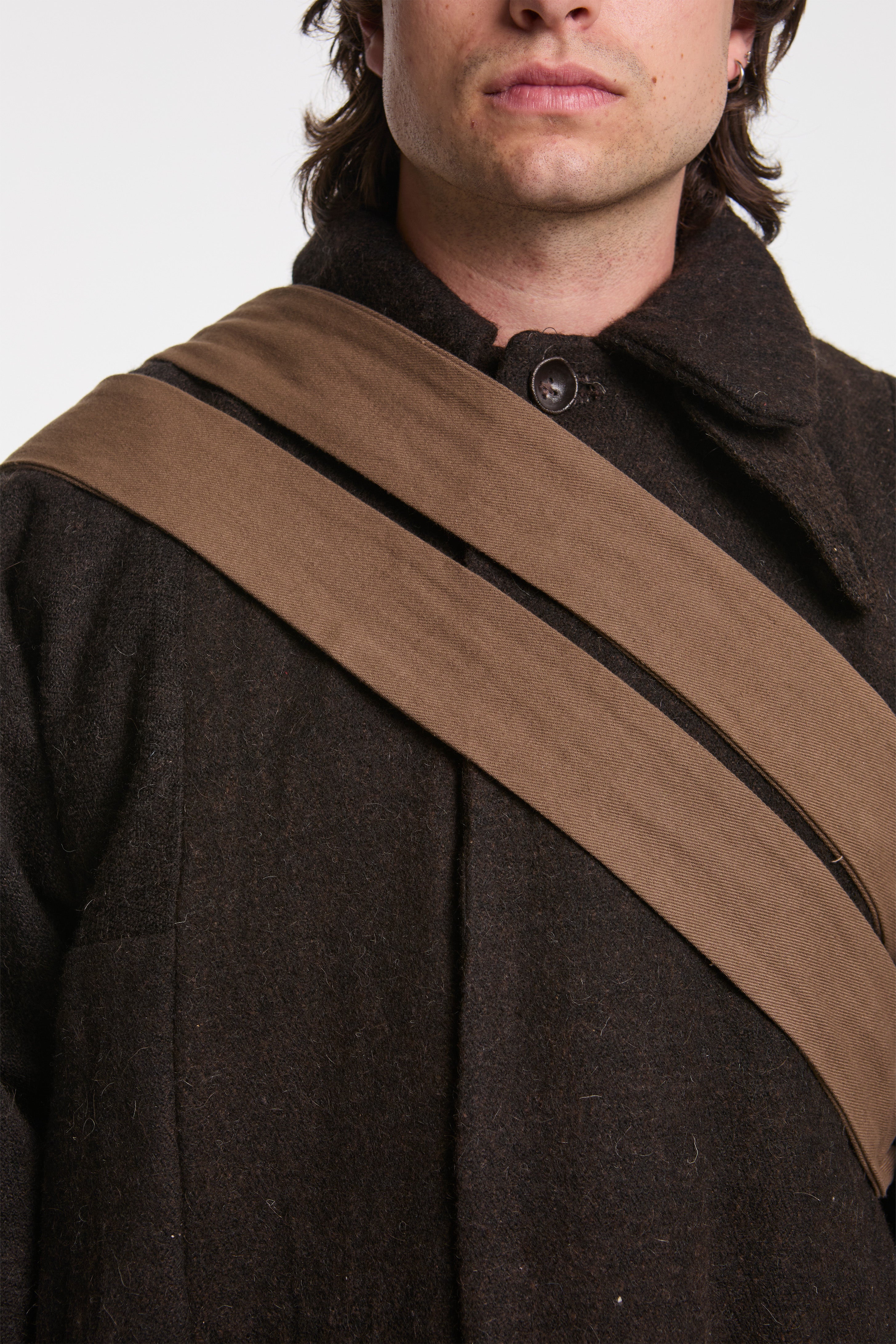 Double Tote Bag Organic Cotton Khaki Green