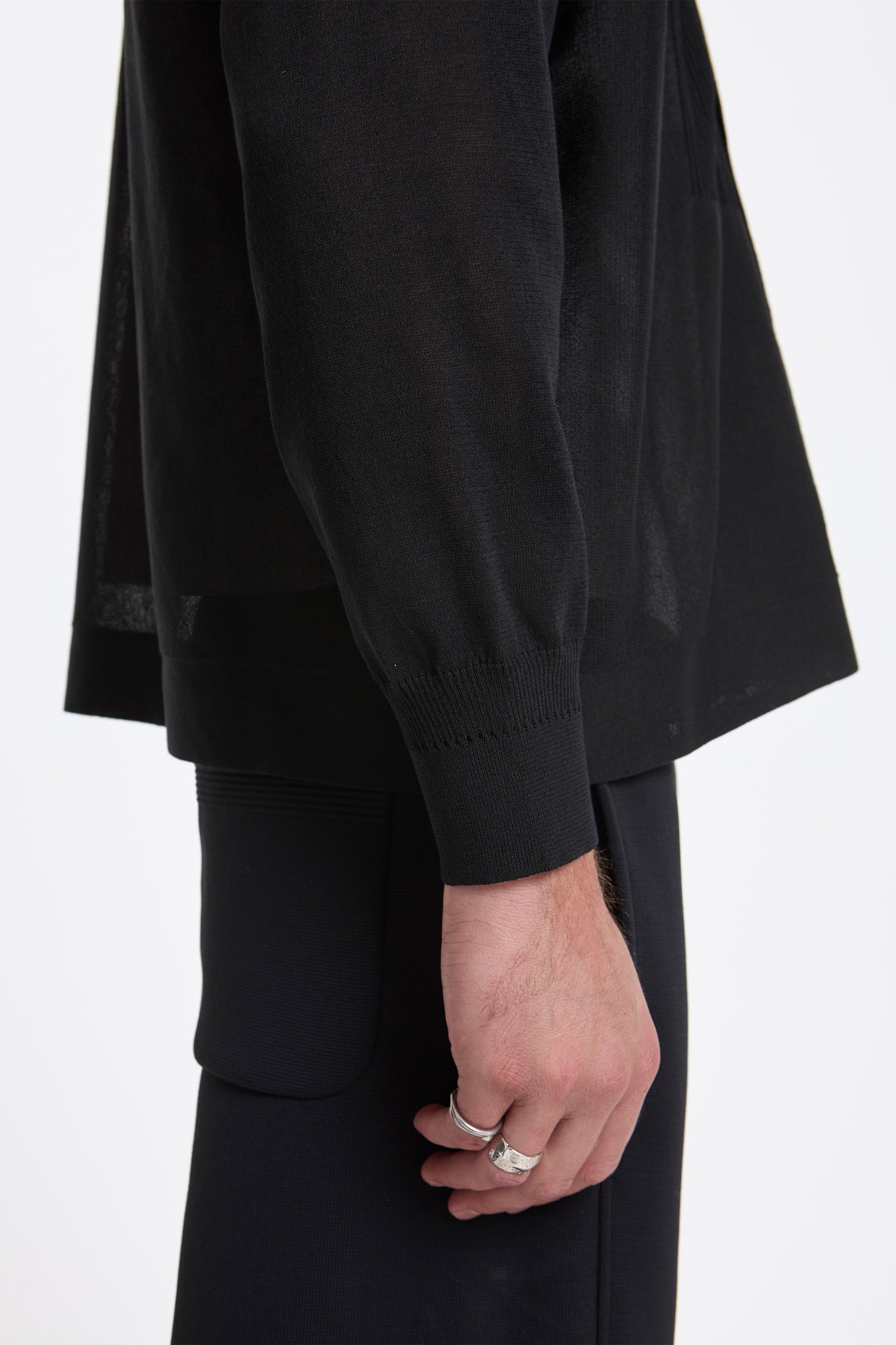 Tc Soft Hypha Bosom Long Sleeve Shirt Black