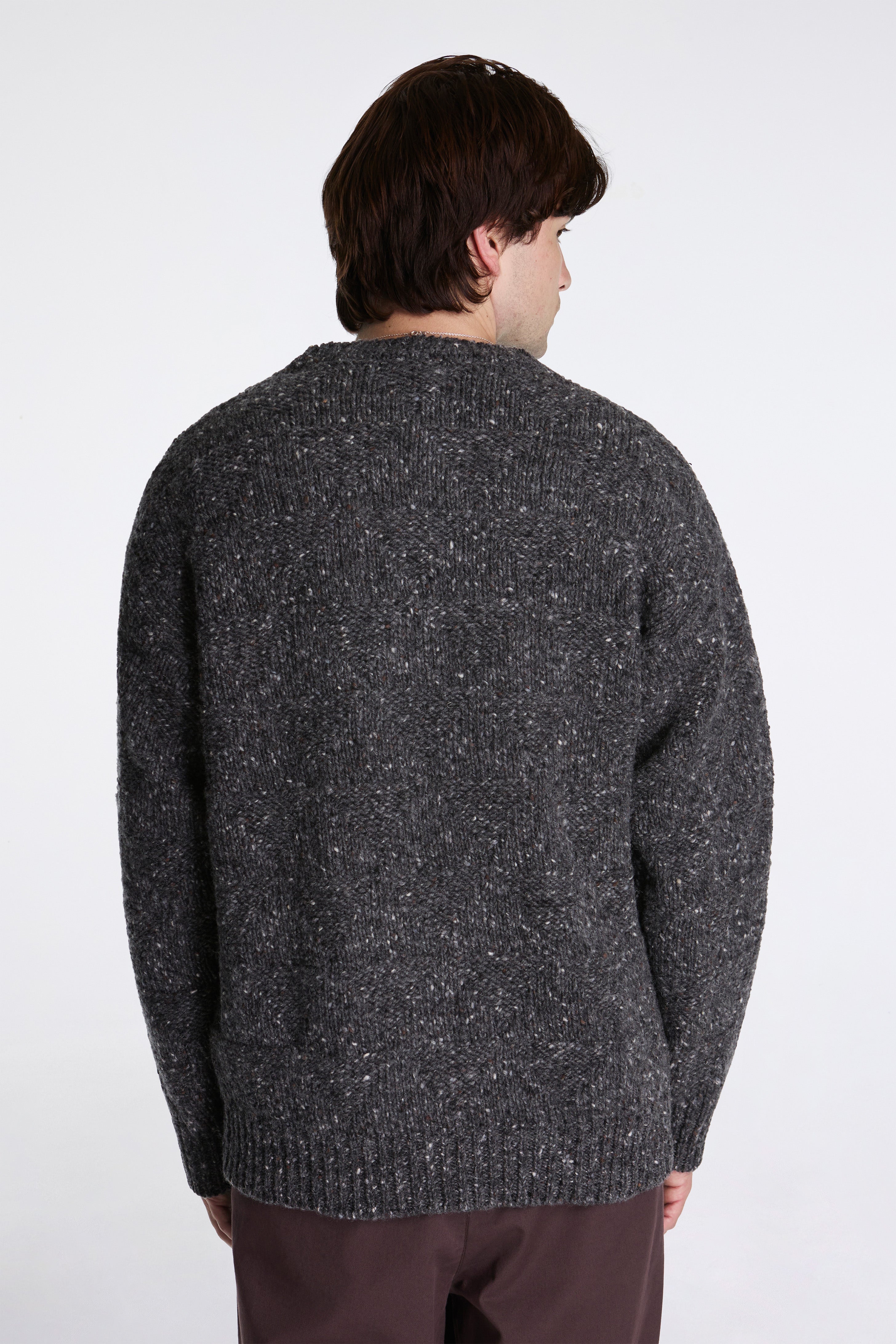 Jonas Donegal Diamond Sweater Charcoal Grey