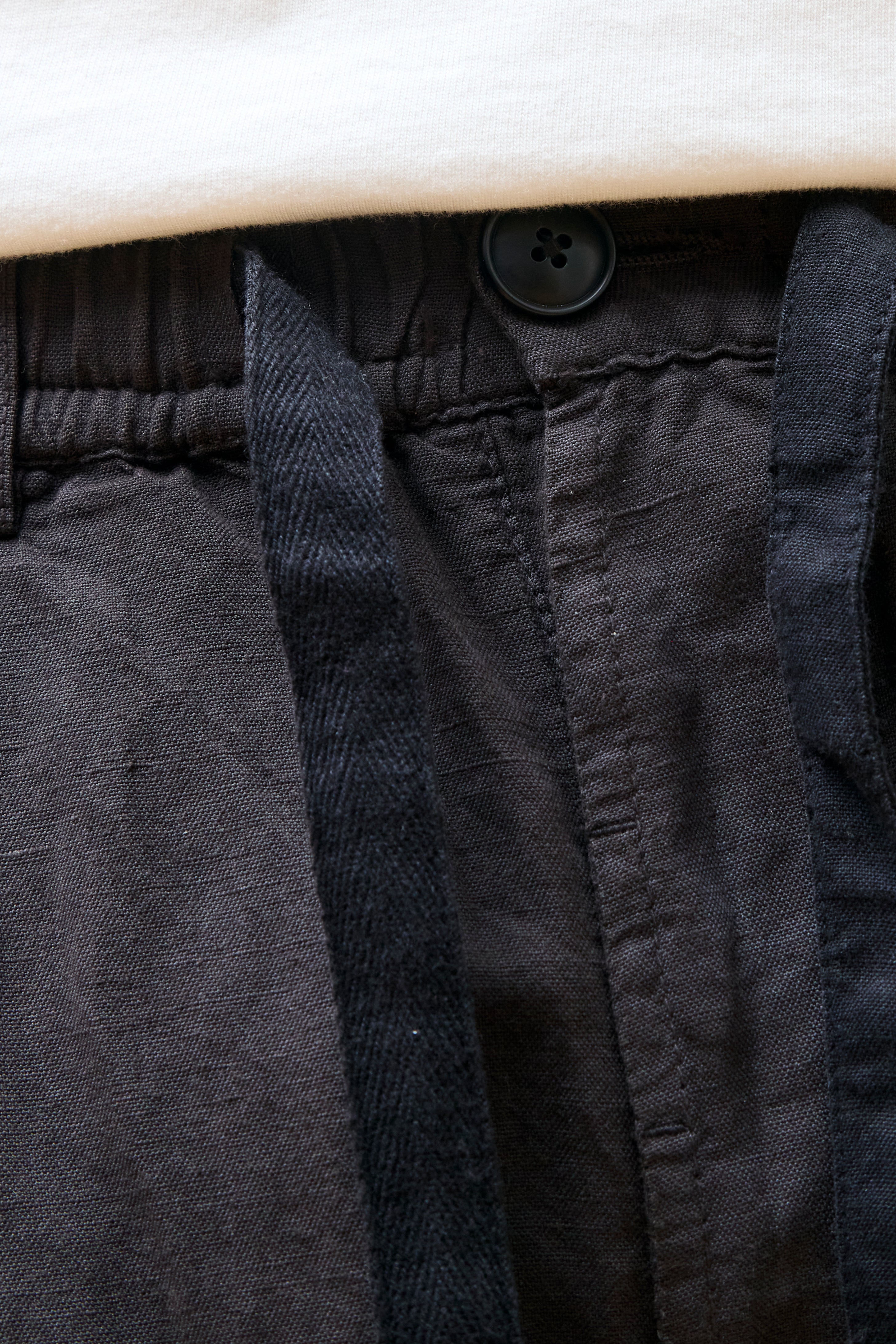 Hemp Pleated Track Pant Black