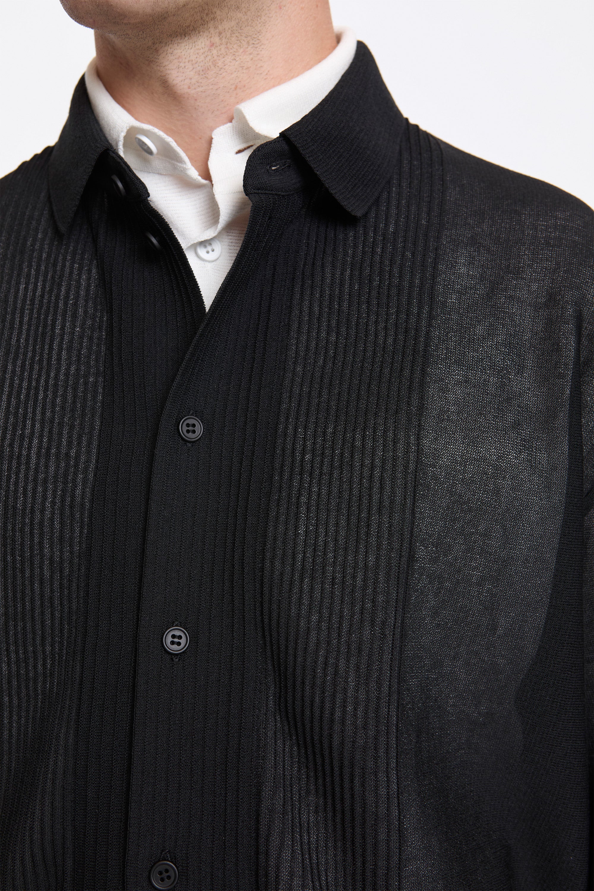 Tc Soft Hypha Bosom Long Sleeve Shirt Black