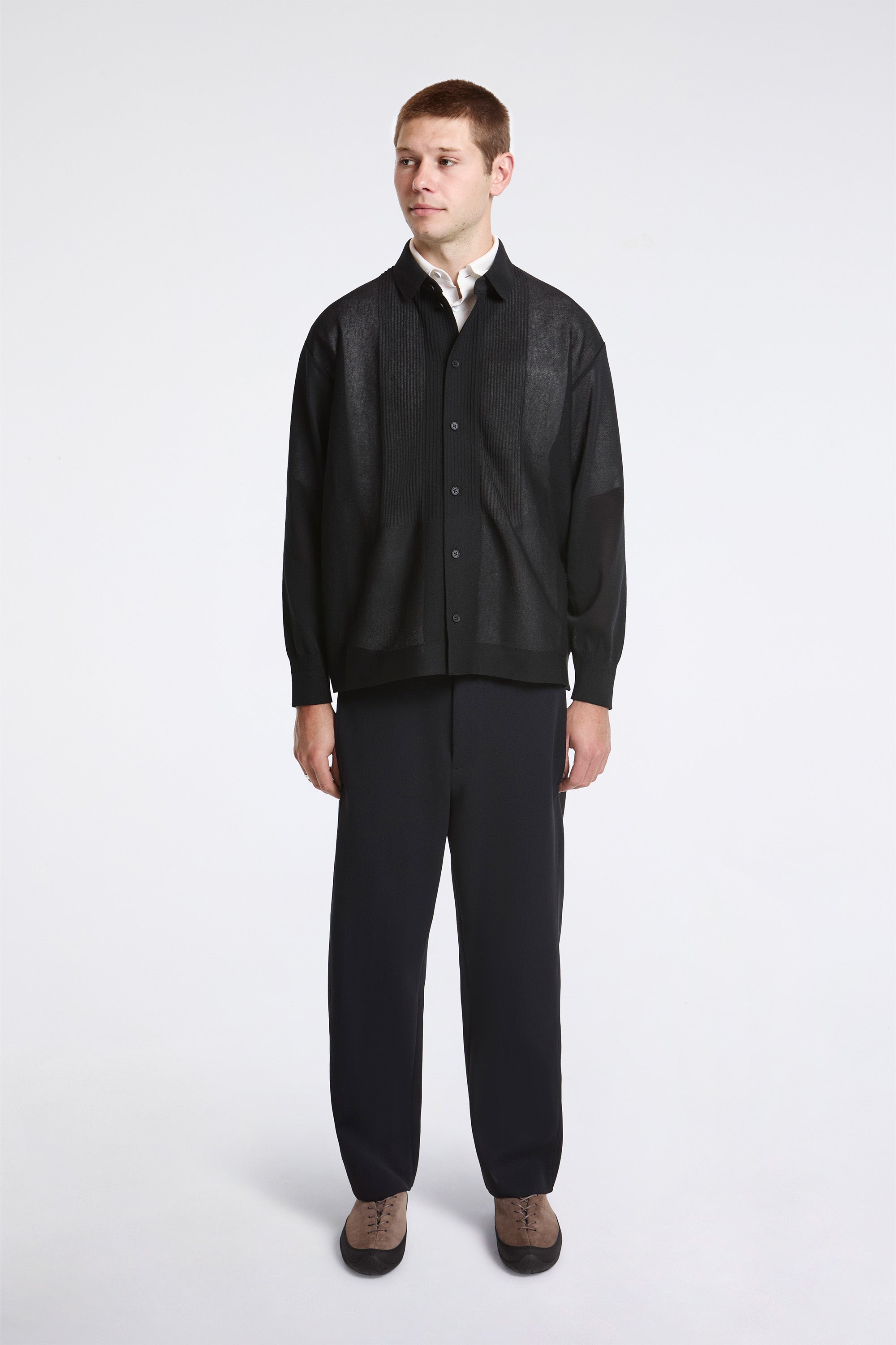 Tc Soft Hypha Bosom Long Sleeve Shirt Black