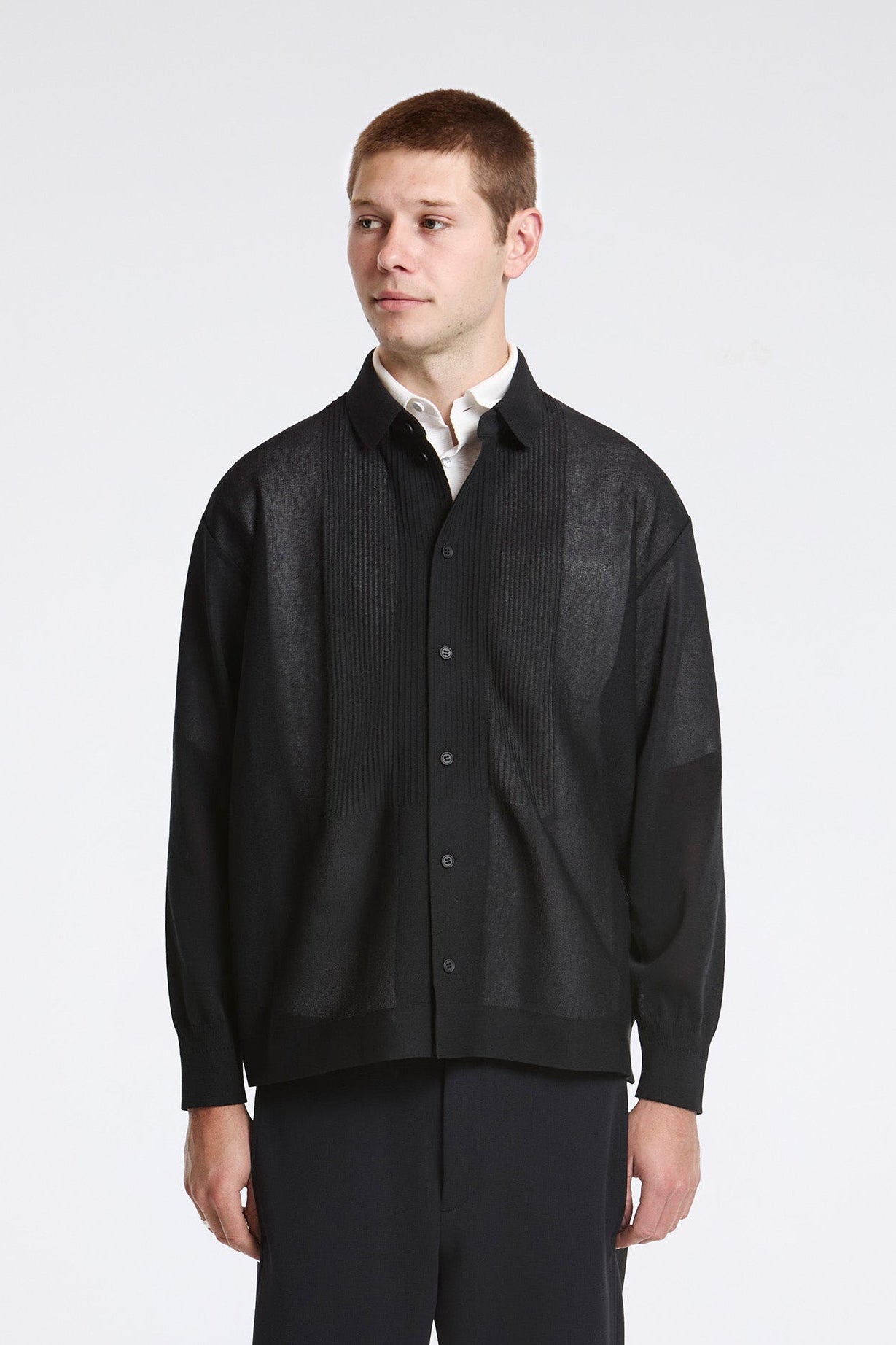 Tc Soft Hypha Bosom Long Sleeve Shirt Black