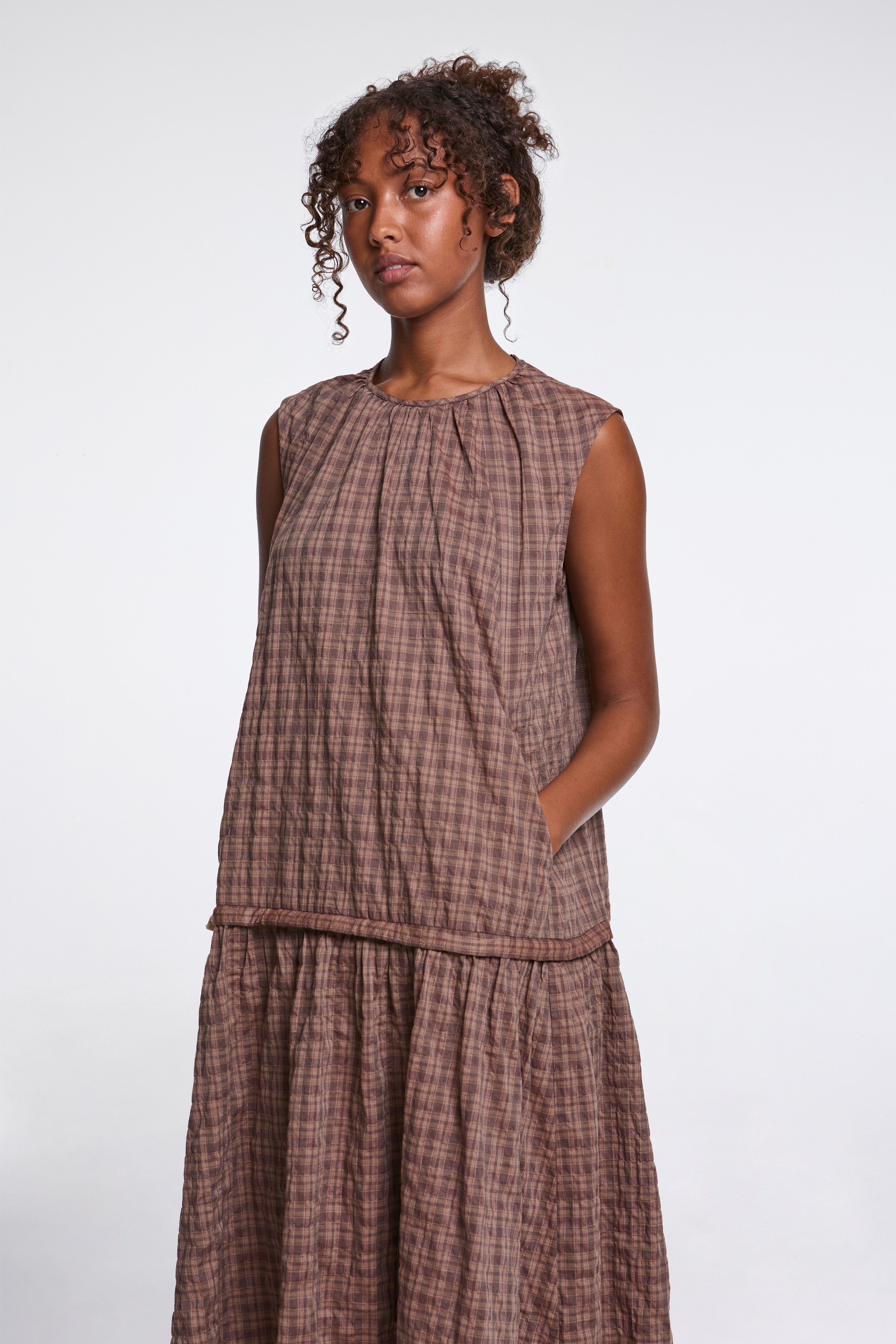 Full Body Gathered Dress Umber
