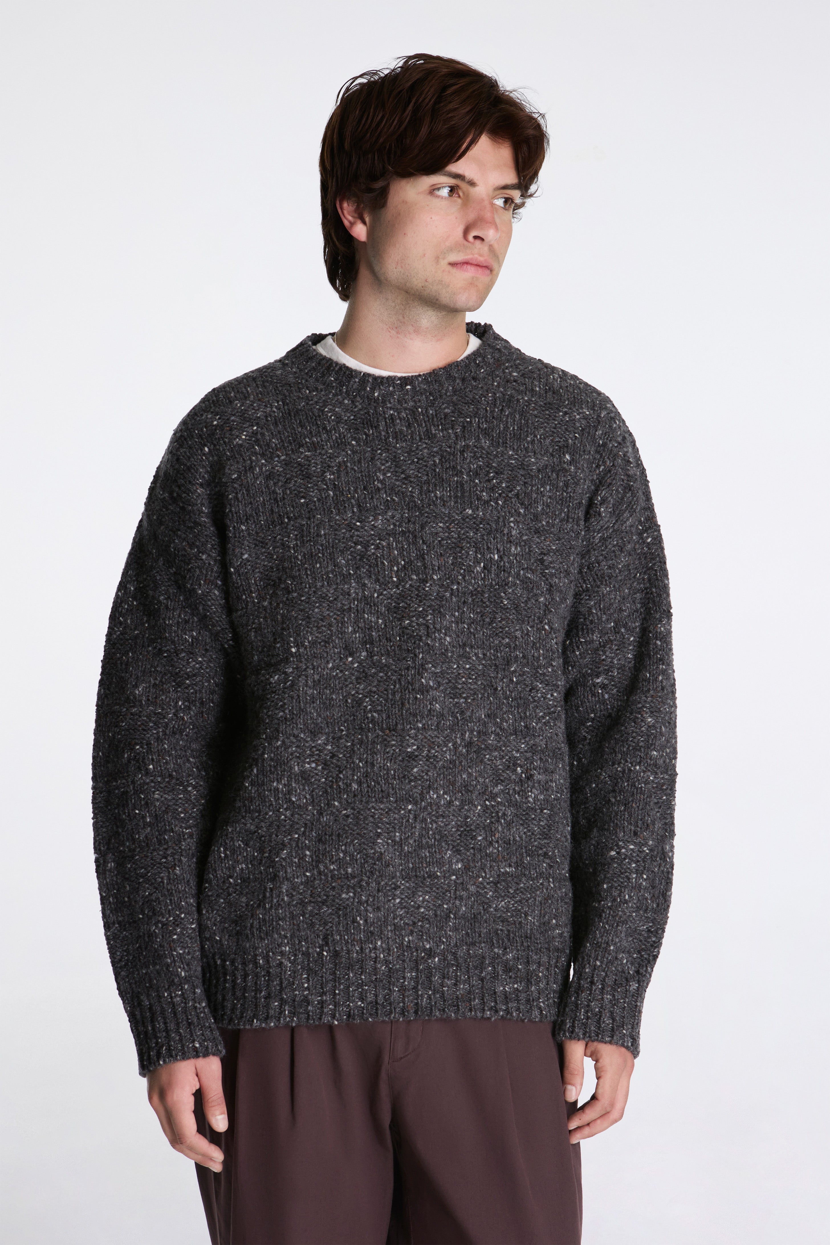 Jonas Donegal Diamond Sweater Charcoal Grey
