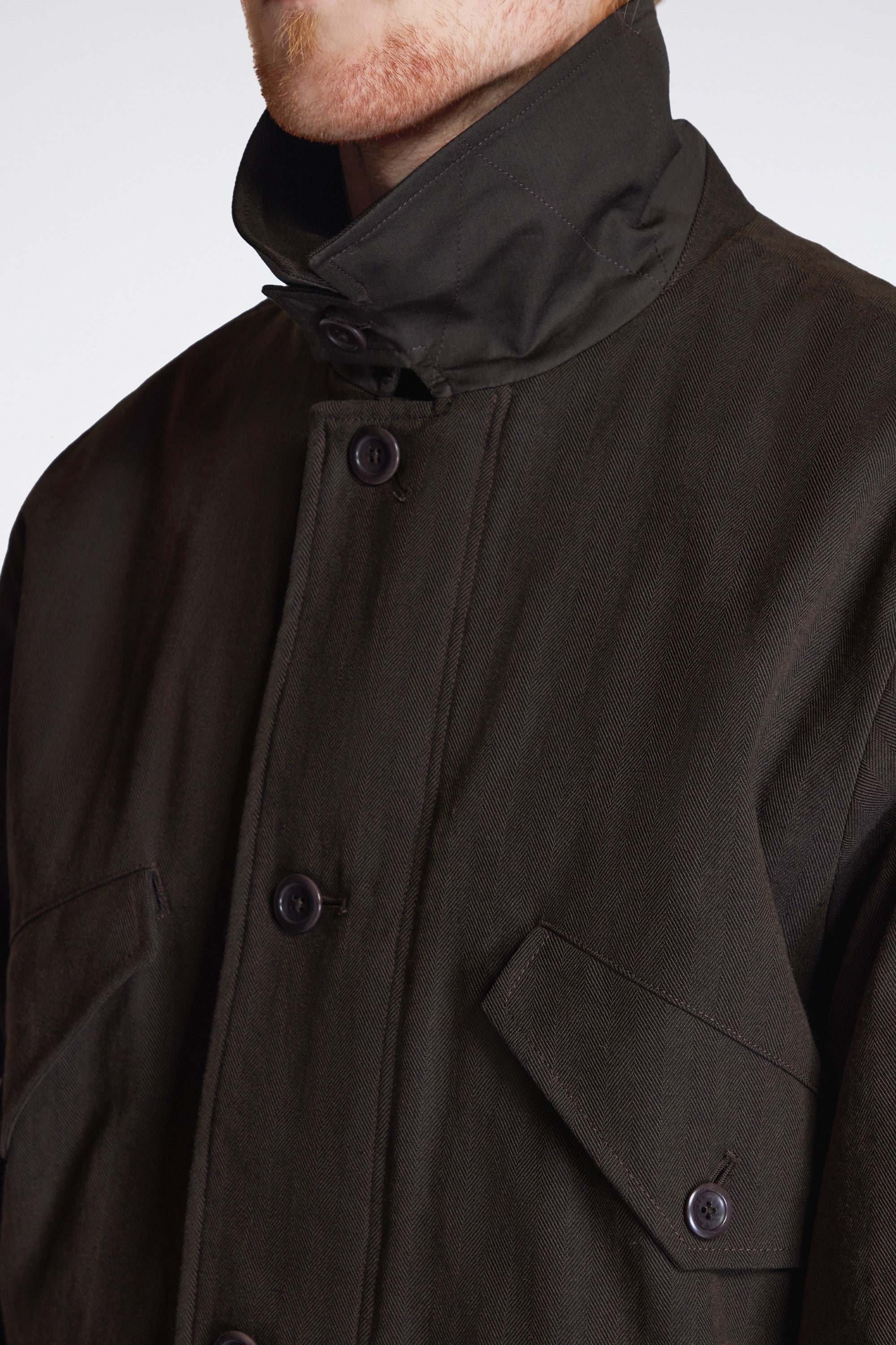 Vandel Herringbone Twill Flight Jacket Delicioso Brown