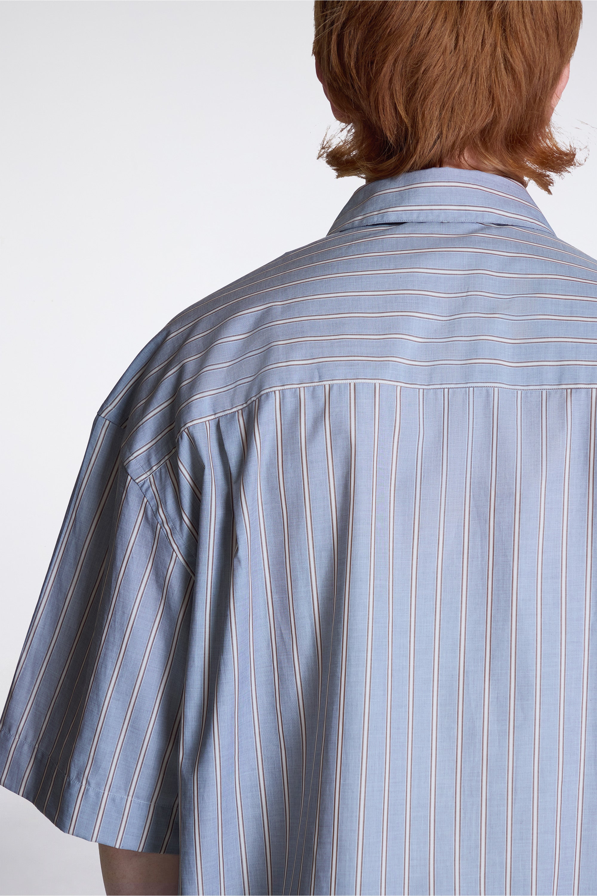 Sanko Ss Boxy Shirt Grey / Brown