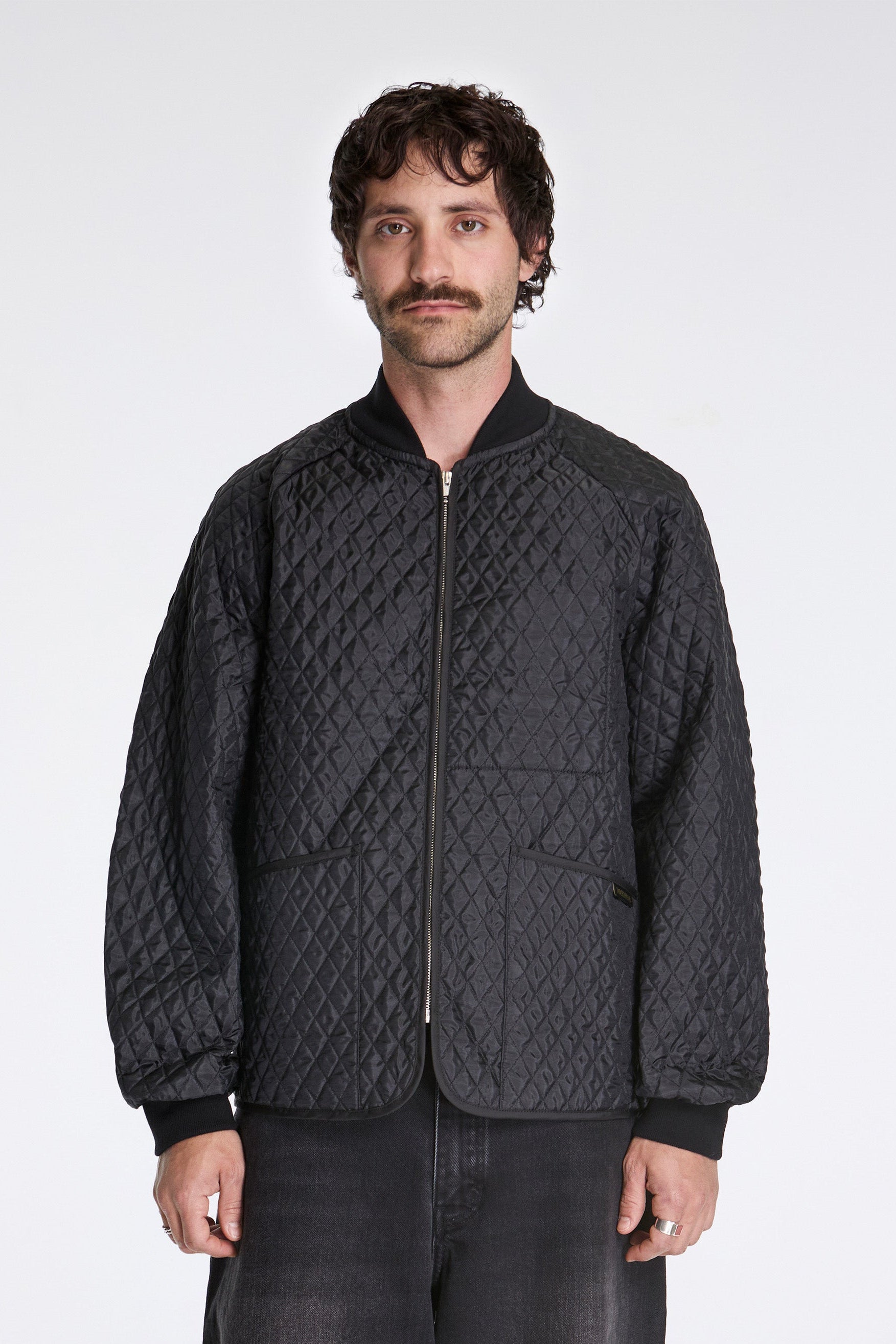 Lightweight Zipped Bomber Jacket Black