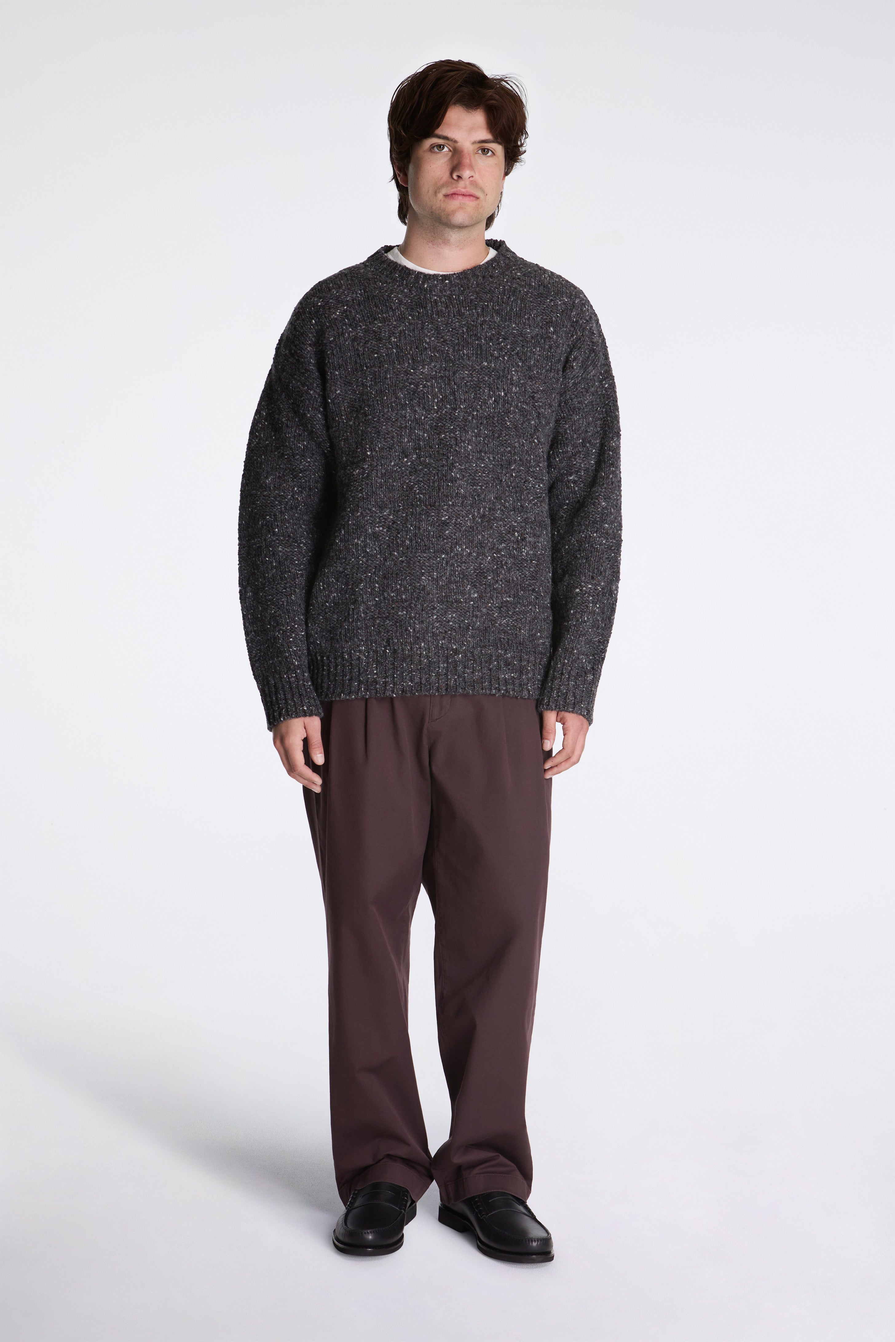 Jonas Donegal Diamond Sweater Charcoal Grey