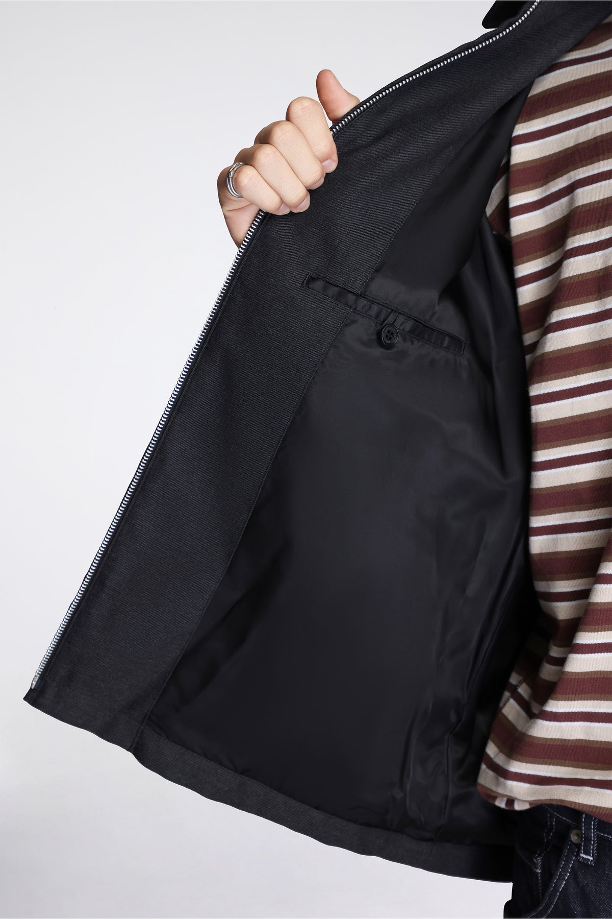 Cotton Wool Harrington Jacket Charcoal