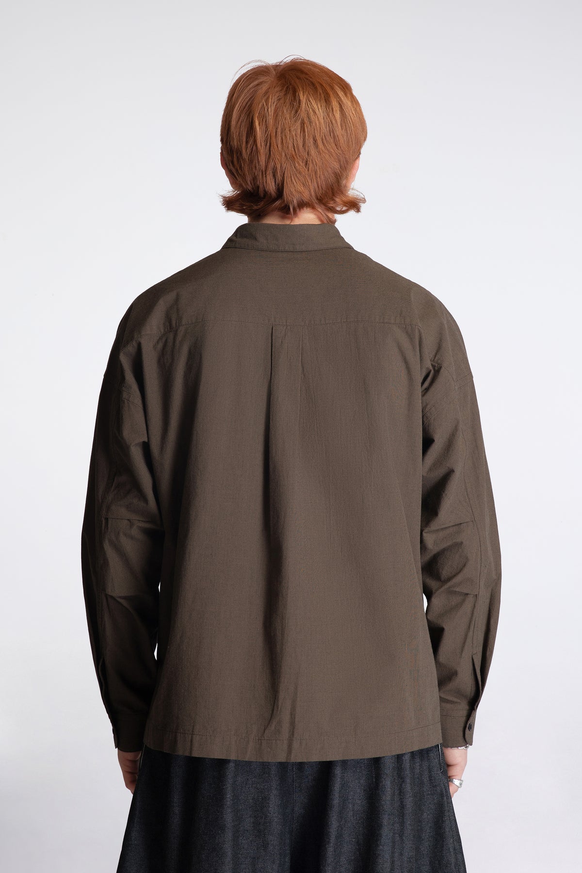 Pocket Parka Shirt Brown Houndstooth