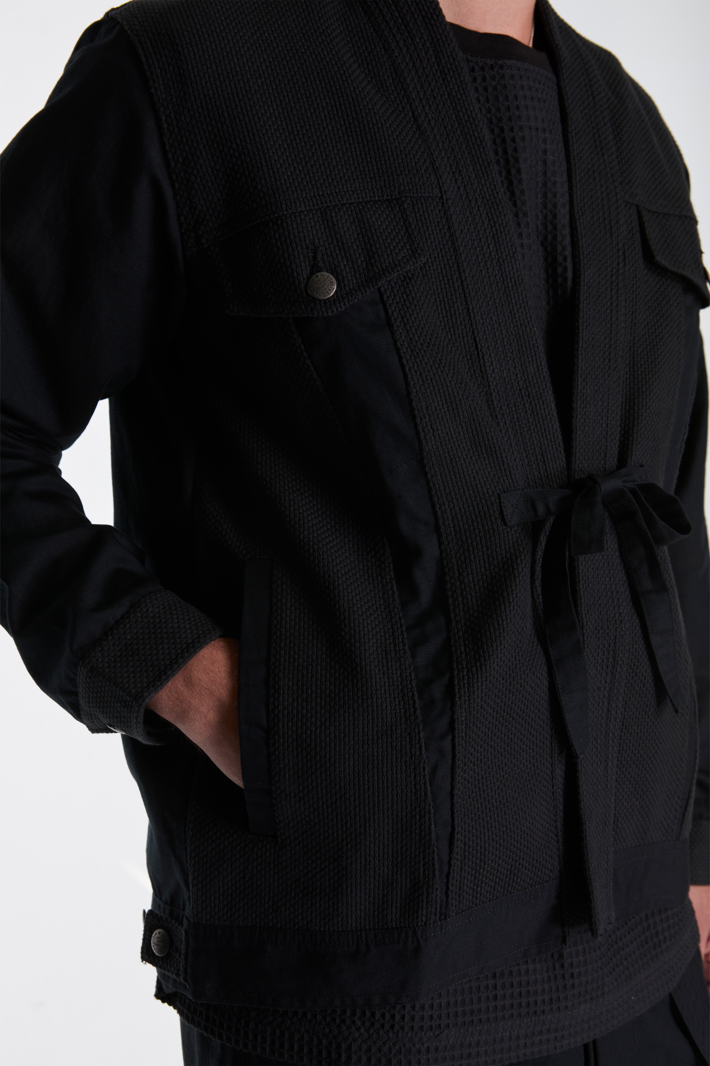 Hemp Hanten Trucker Jacket Black