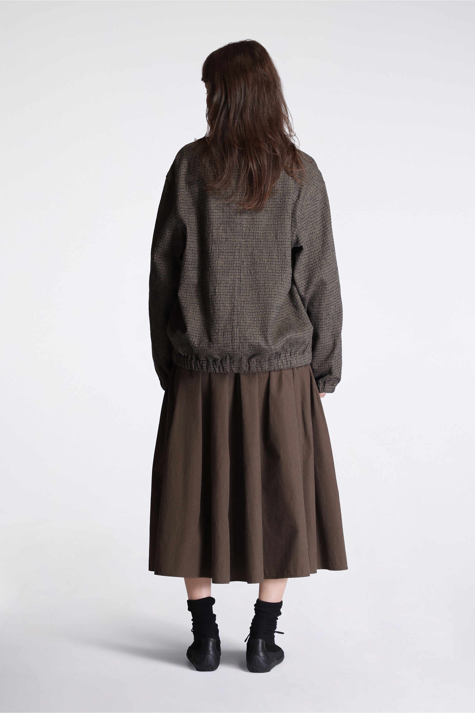 Track Jacket Brushed Cotton Wool Plaid