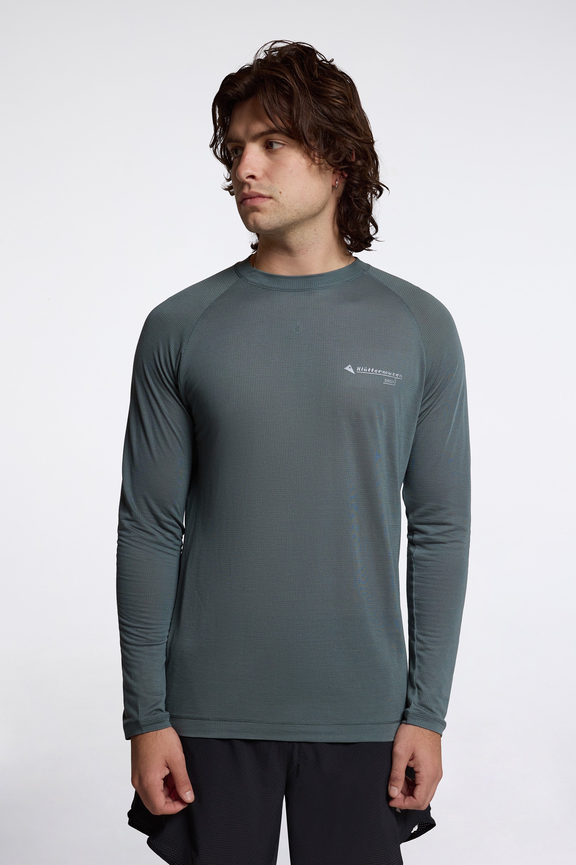 Groa Ls Tee M'S Teal Grey