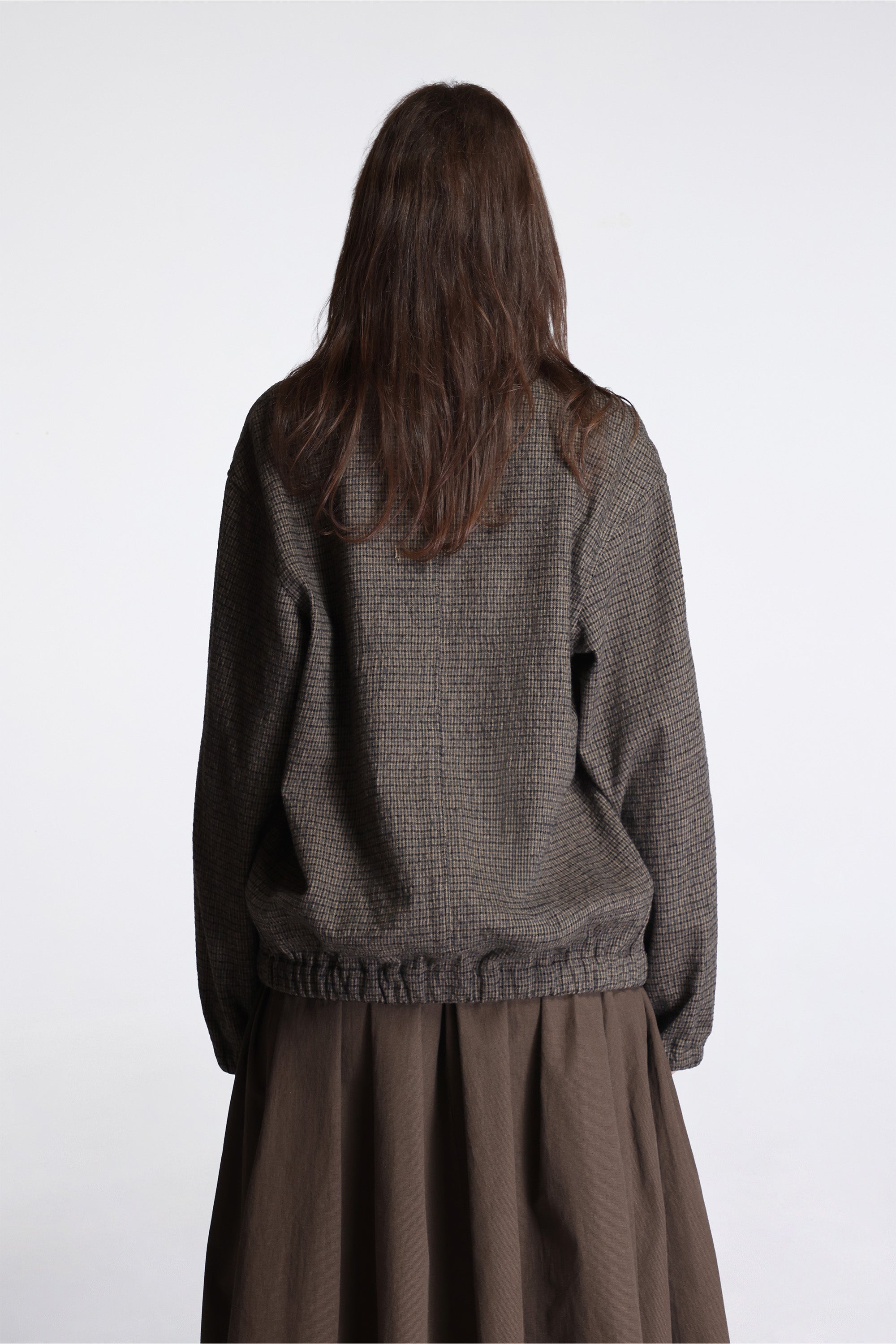 Track Jacket Brushed Cotton Wool Plaid