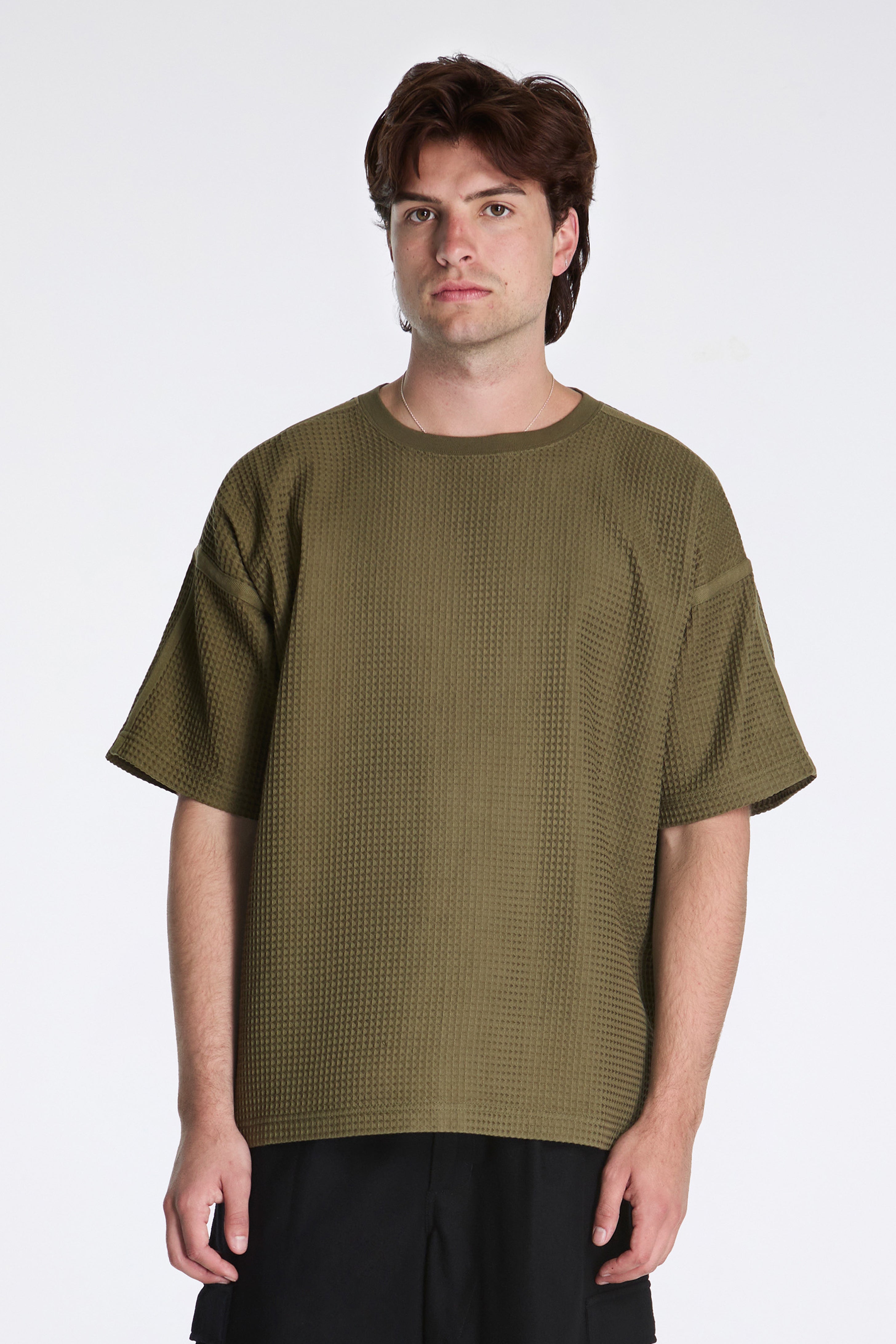 Waffle Kimono Tee Olive