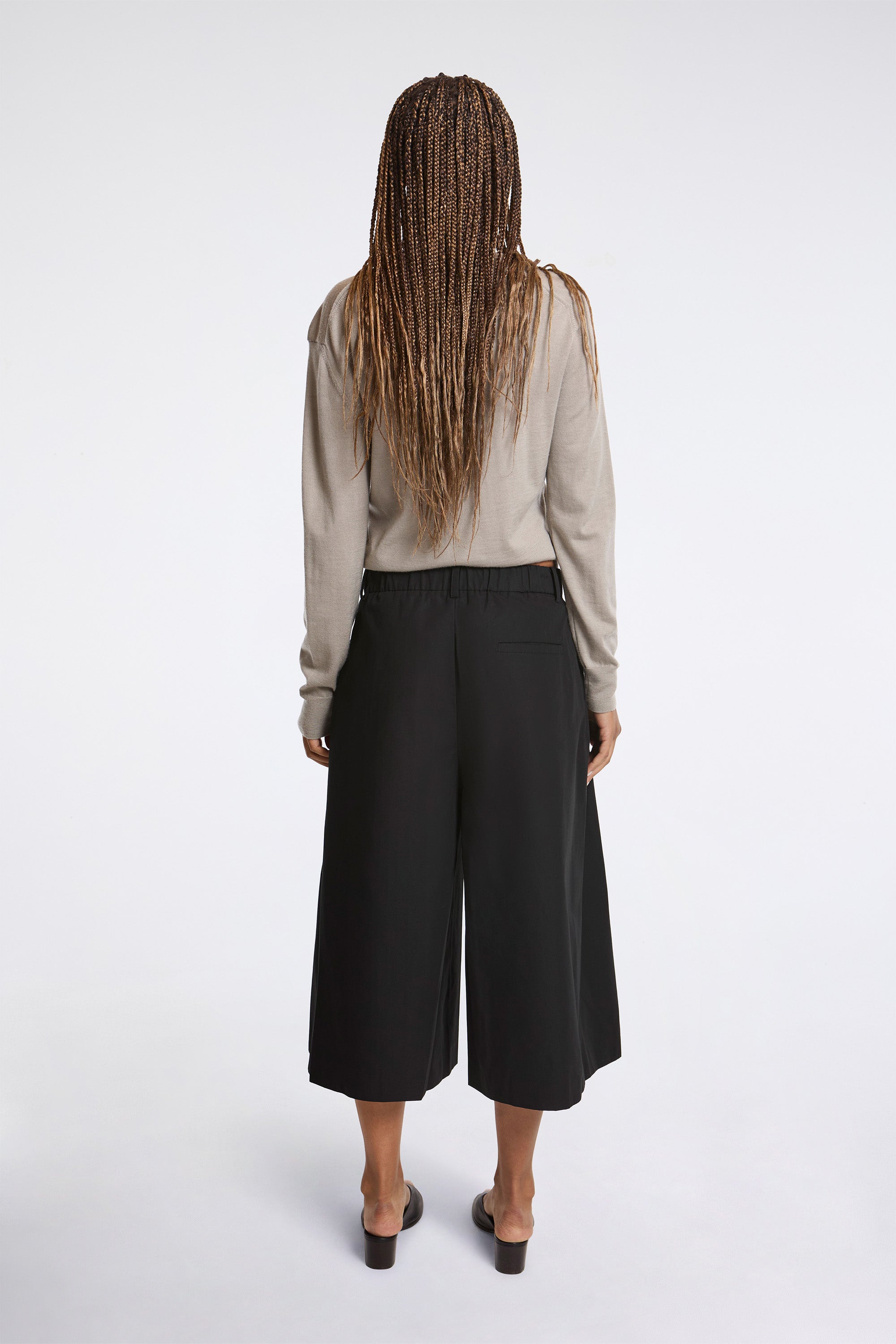 Wide Bermuda Pants Black