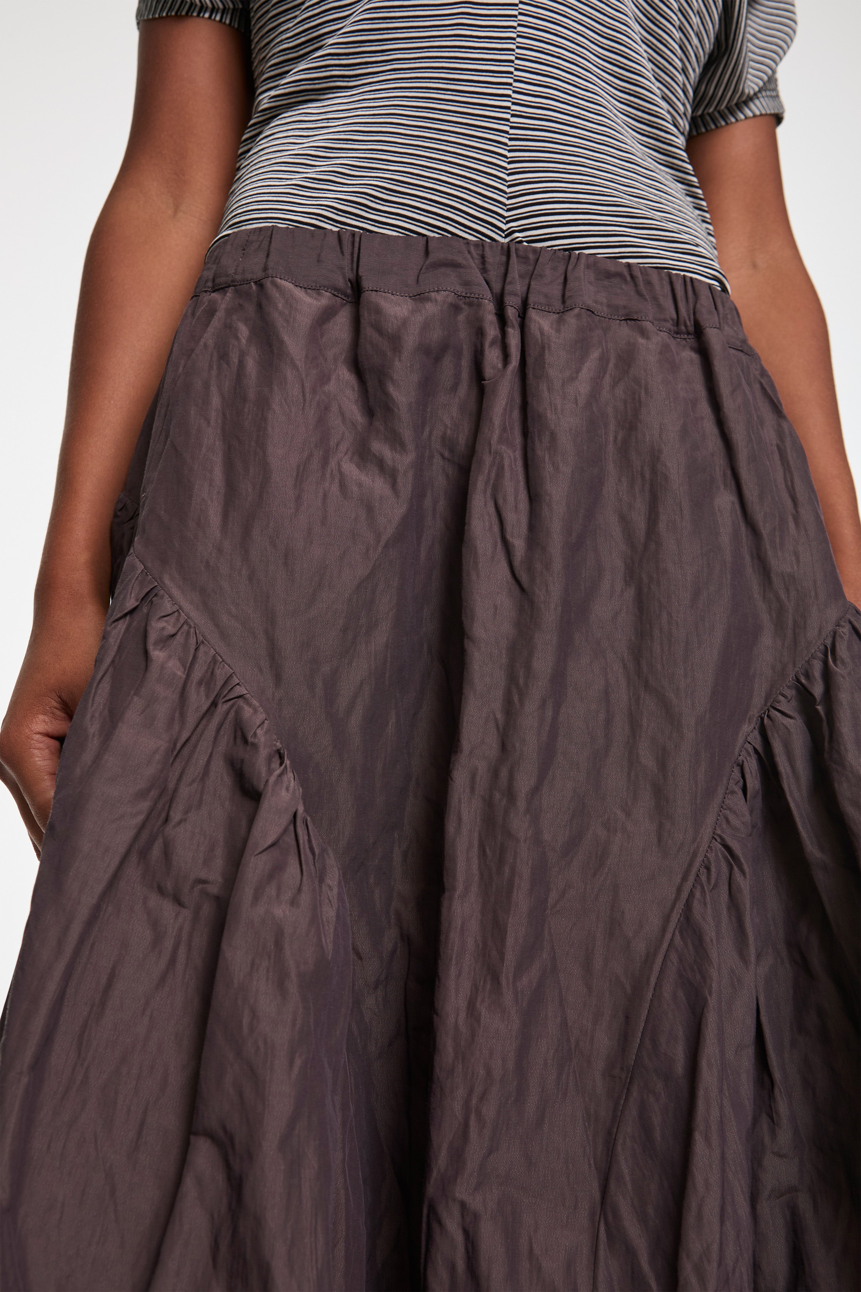 Easy Gathered Skirt Cotton Prune