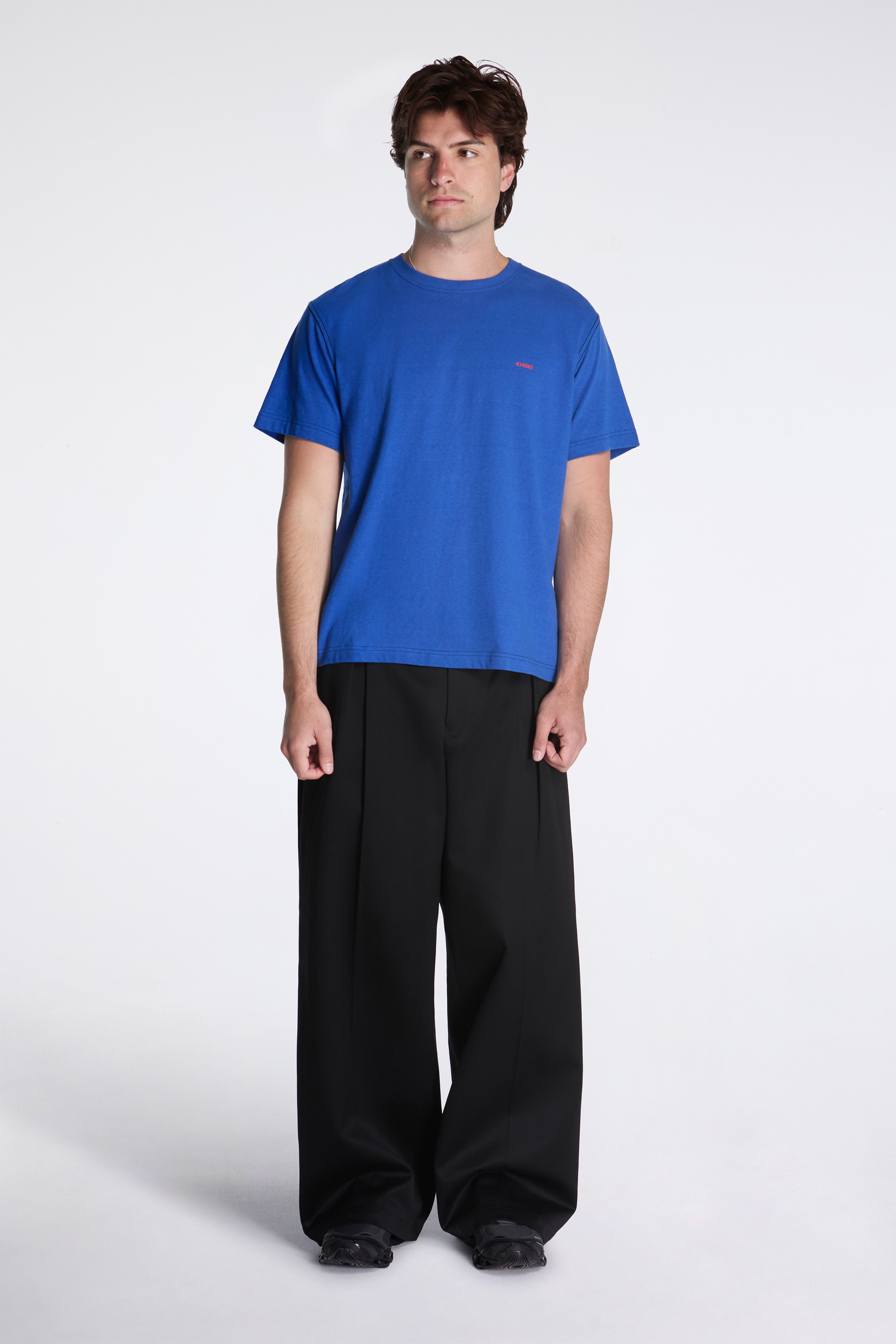 Tuck-Detail Cotton Pants Black