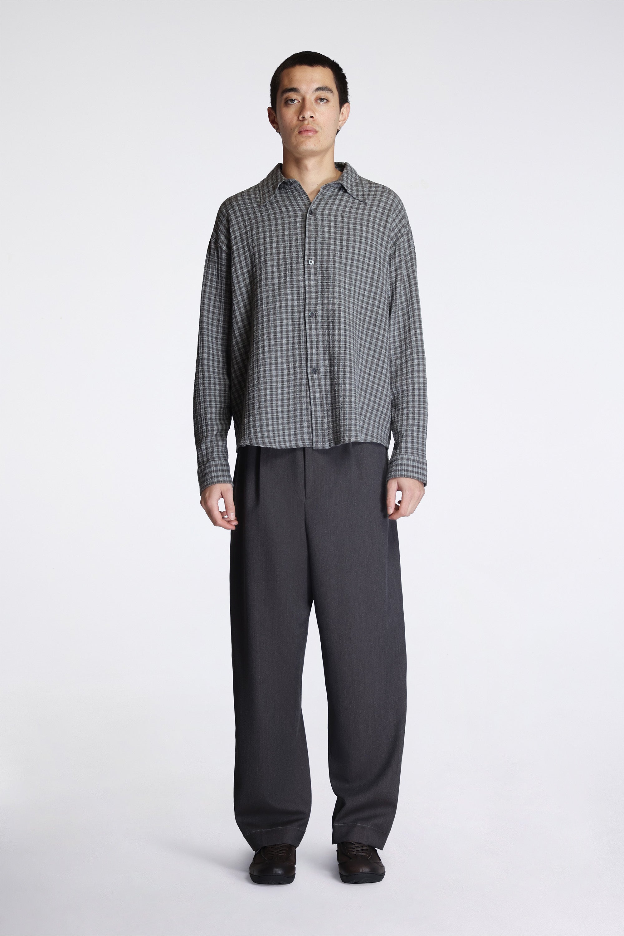 Patch Trousers Taupe Wool Twill