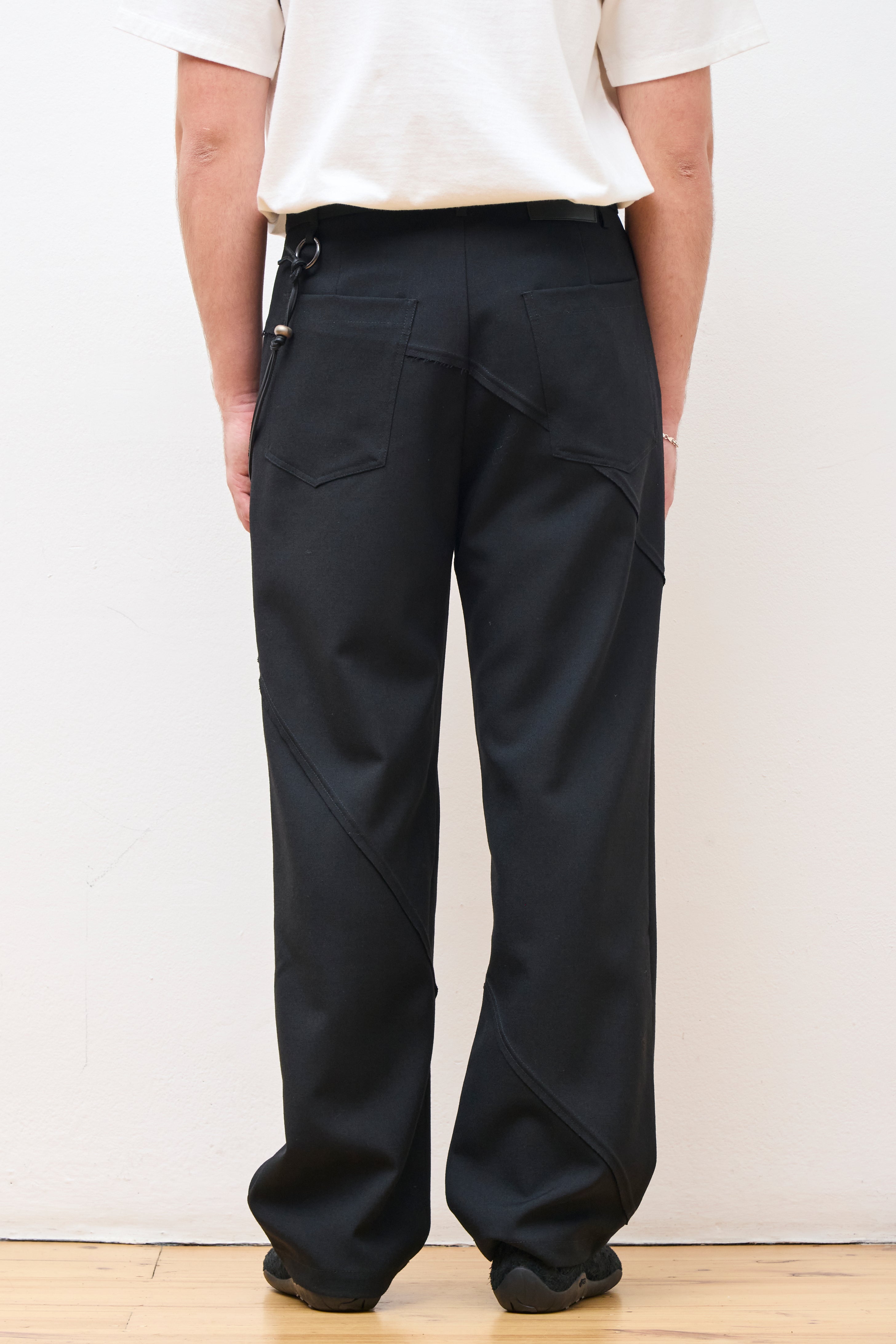 "Slash" Loose Pleated Pant Black