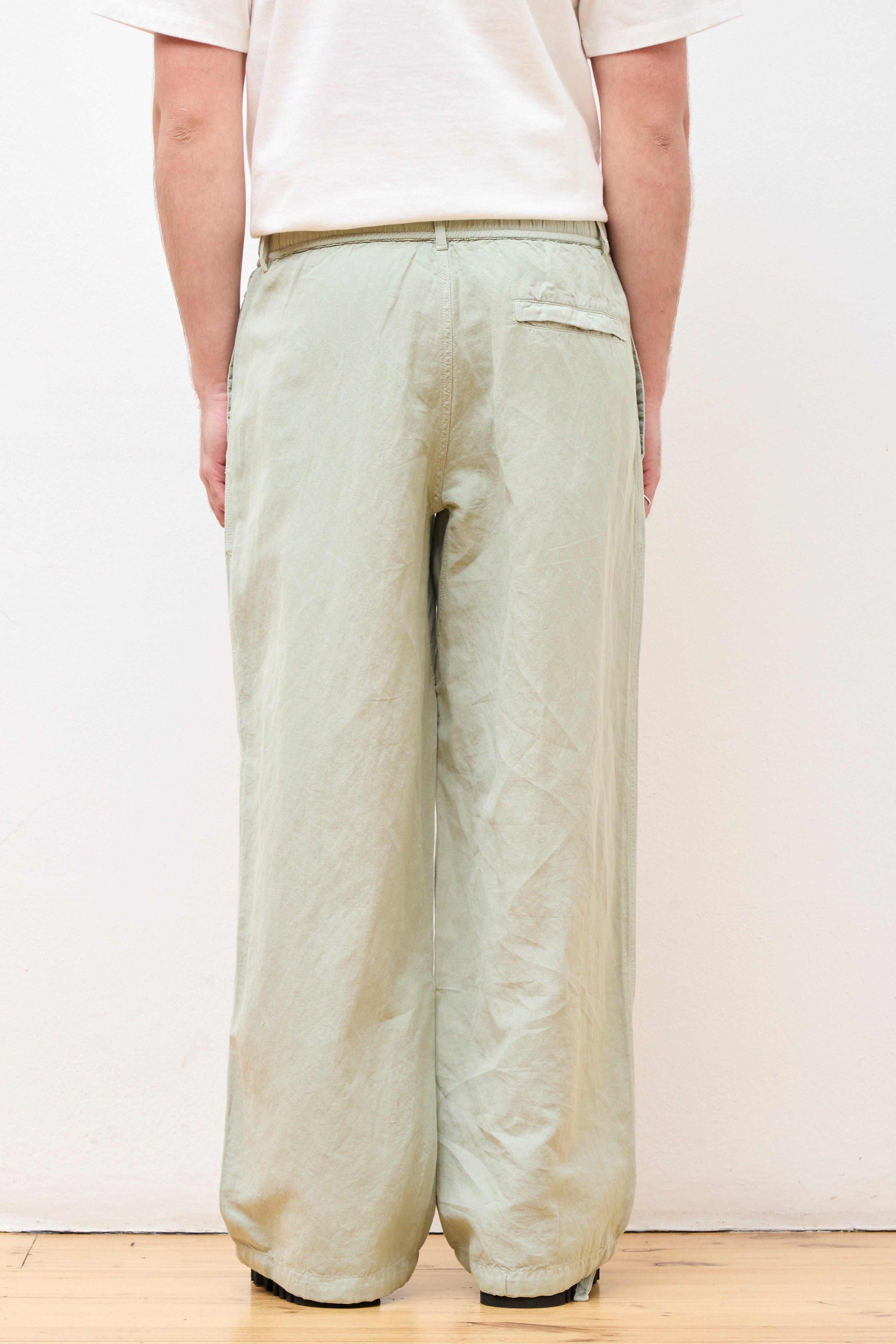Hemp Pleated Track Pant Sage